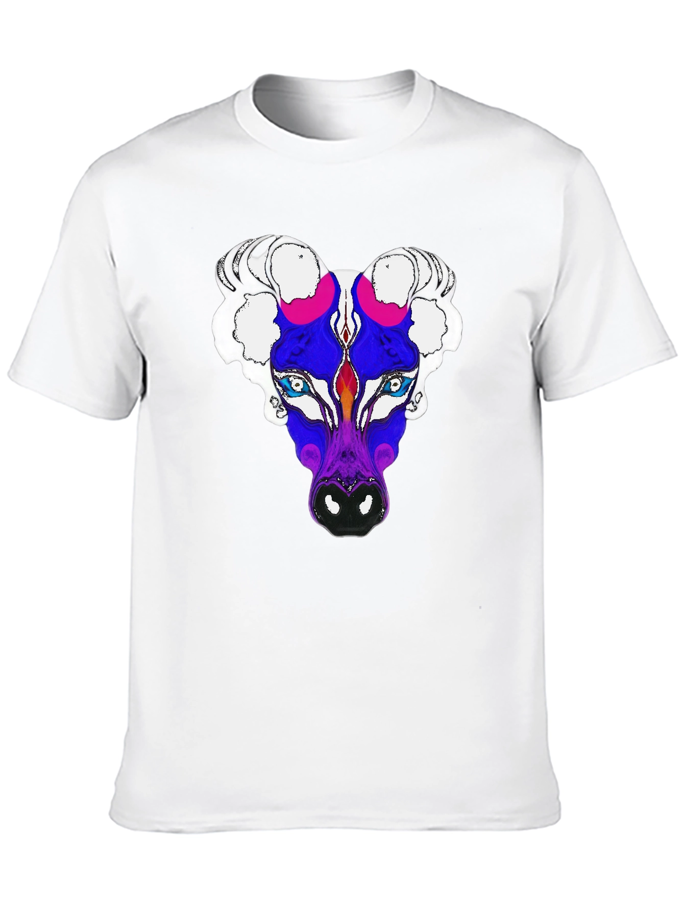 Black Abstract Bull Graphic Tee - Men's Black T-Shirt view 10