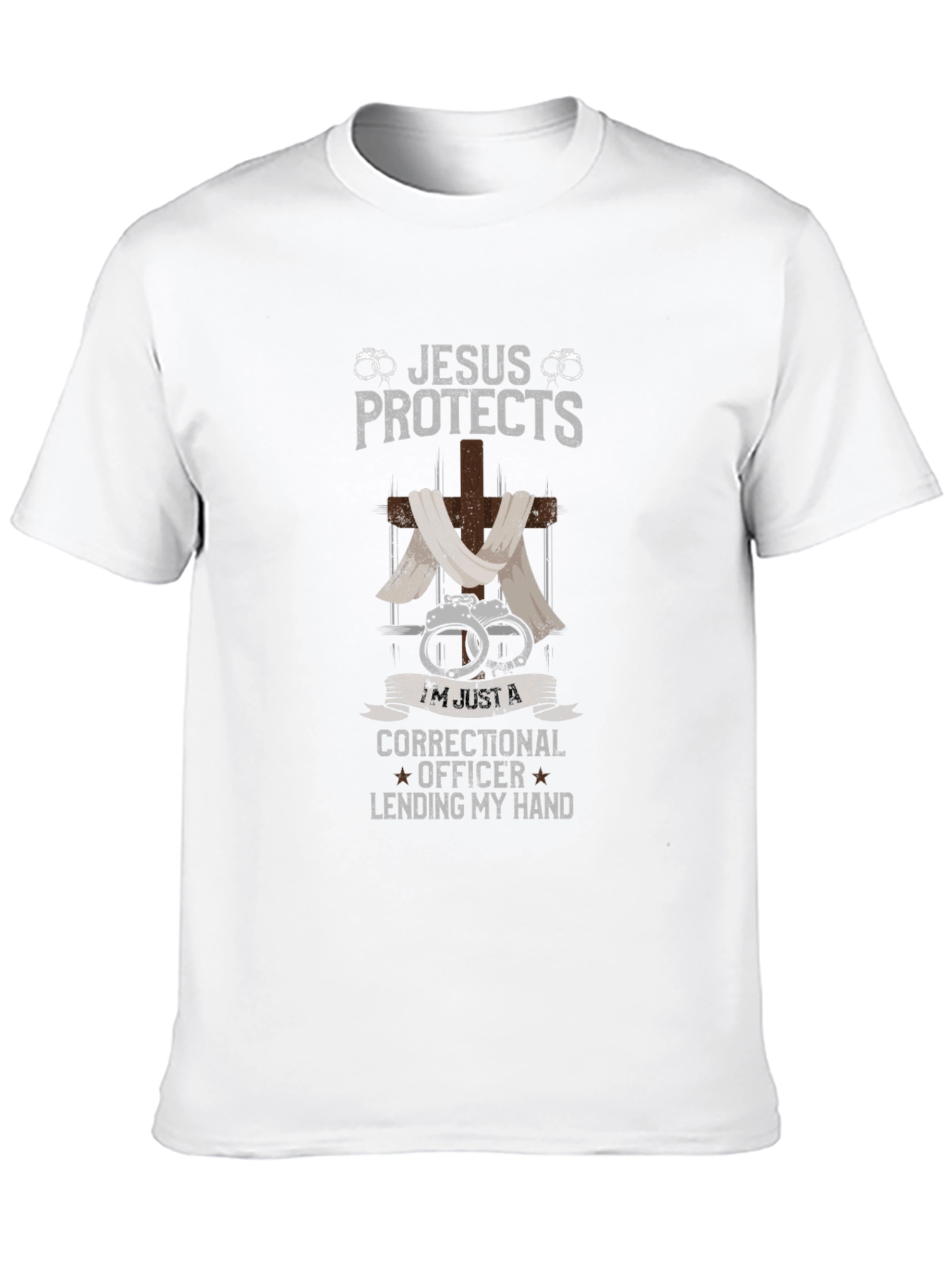 Black Jesus Protects Correctional Officer T-Shirt view 10
