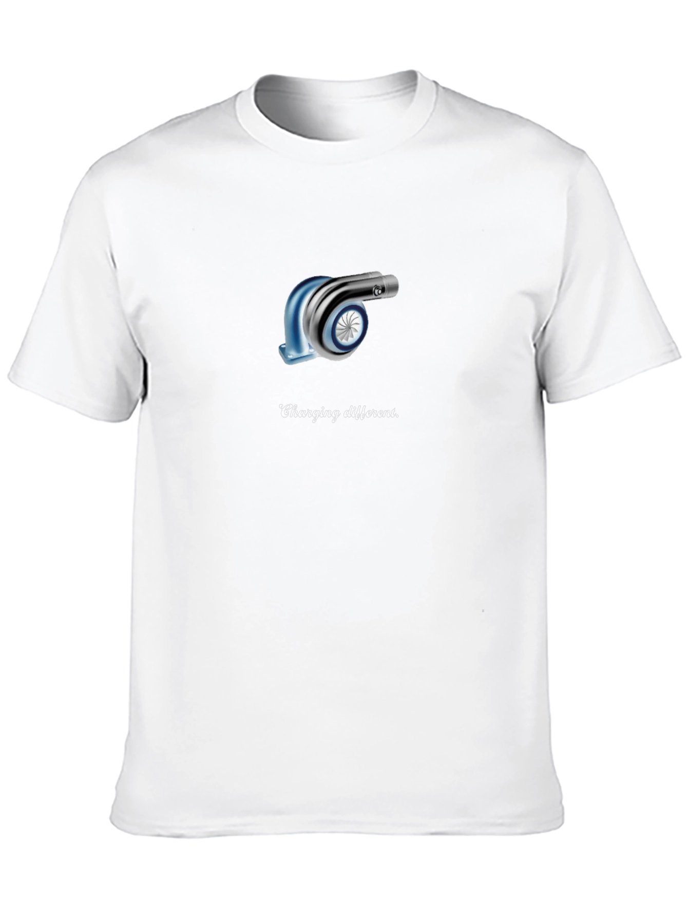 Black Turbocharged Humor T-Shirt - "Charging Different" view 10