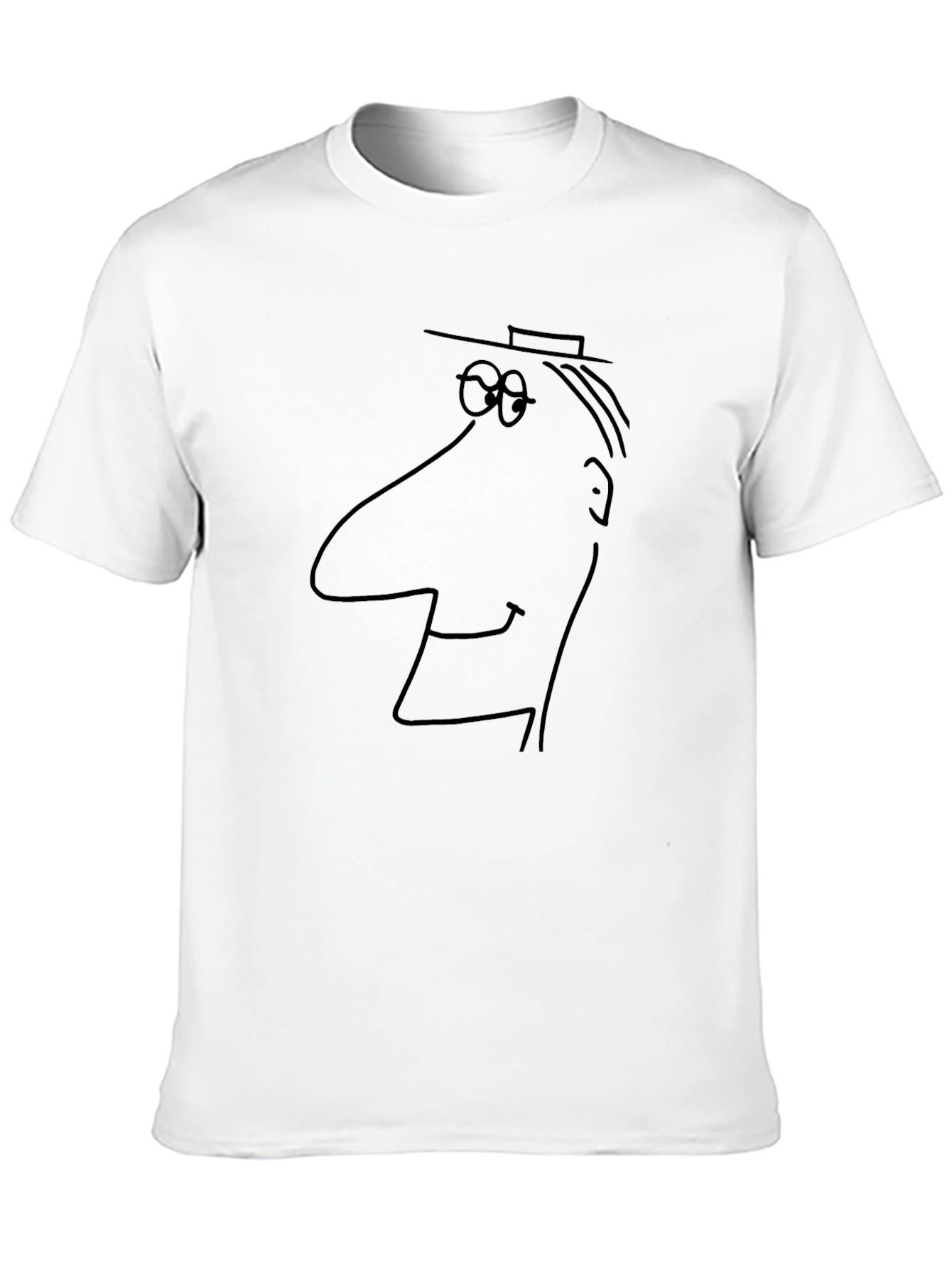Black Abstract Cartoon Face Black T-Shirt view 10
