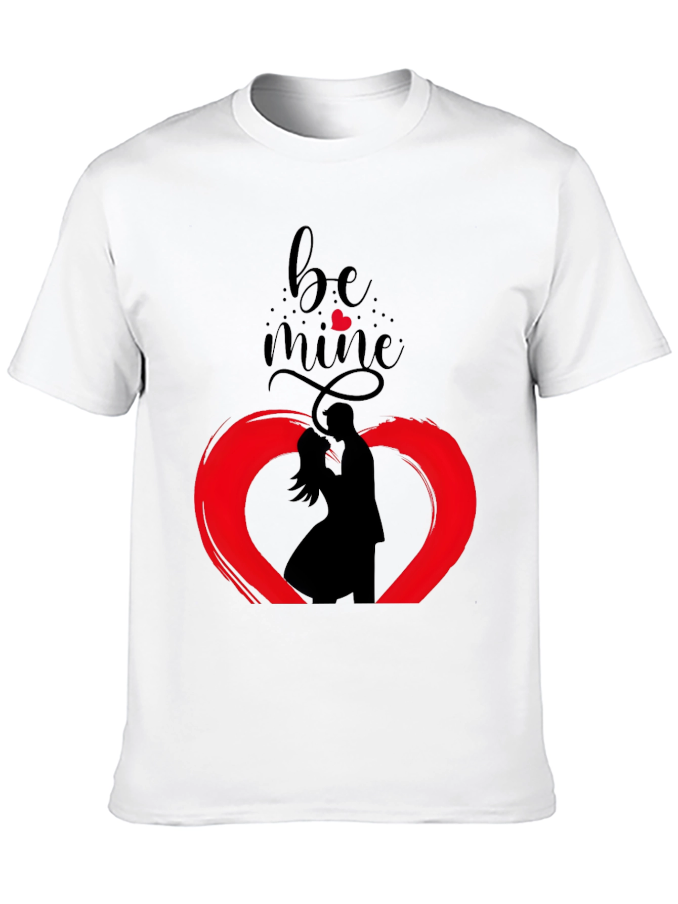 Black Be Mine Valentine's Graphic Tee - Stylish Black Cotton view 10