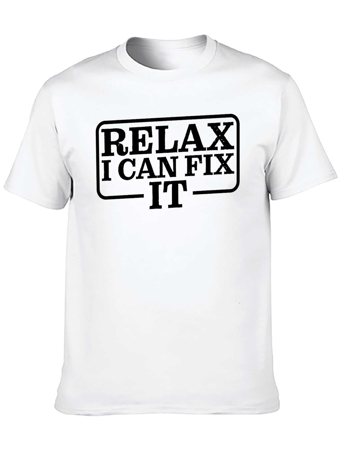 Black Relax I Can Fix It Graphic Tee - Black Crew Neck Shirt view 10