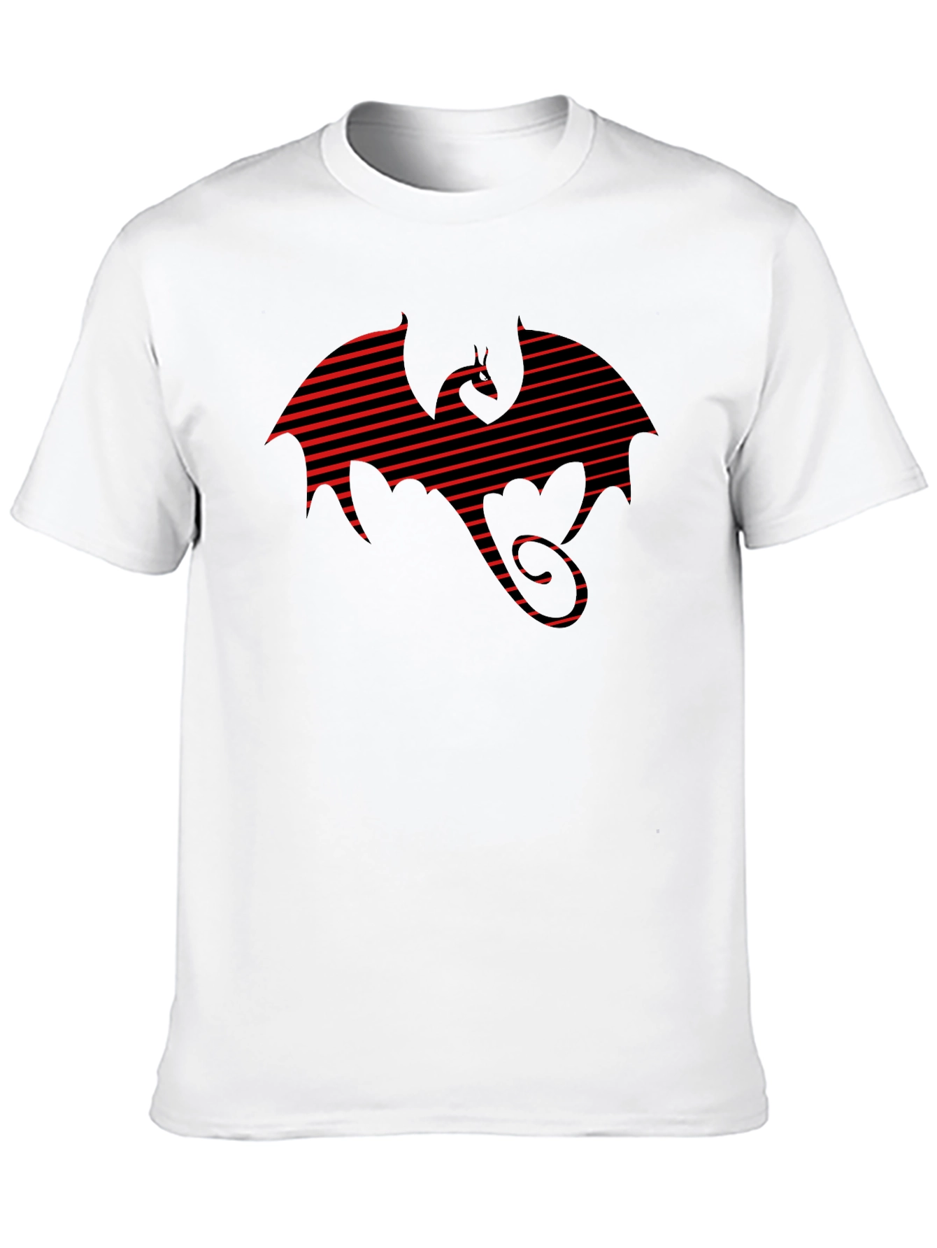 Black Striped Dragon Tee - Graphic Print T-Shirt view 10