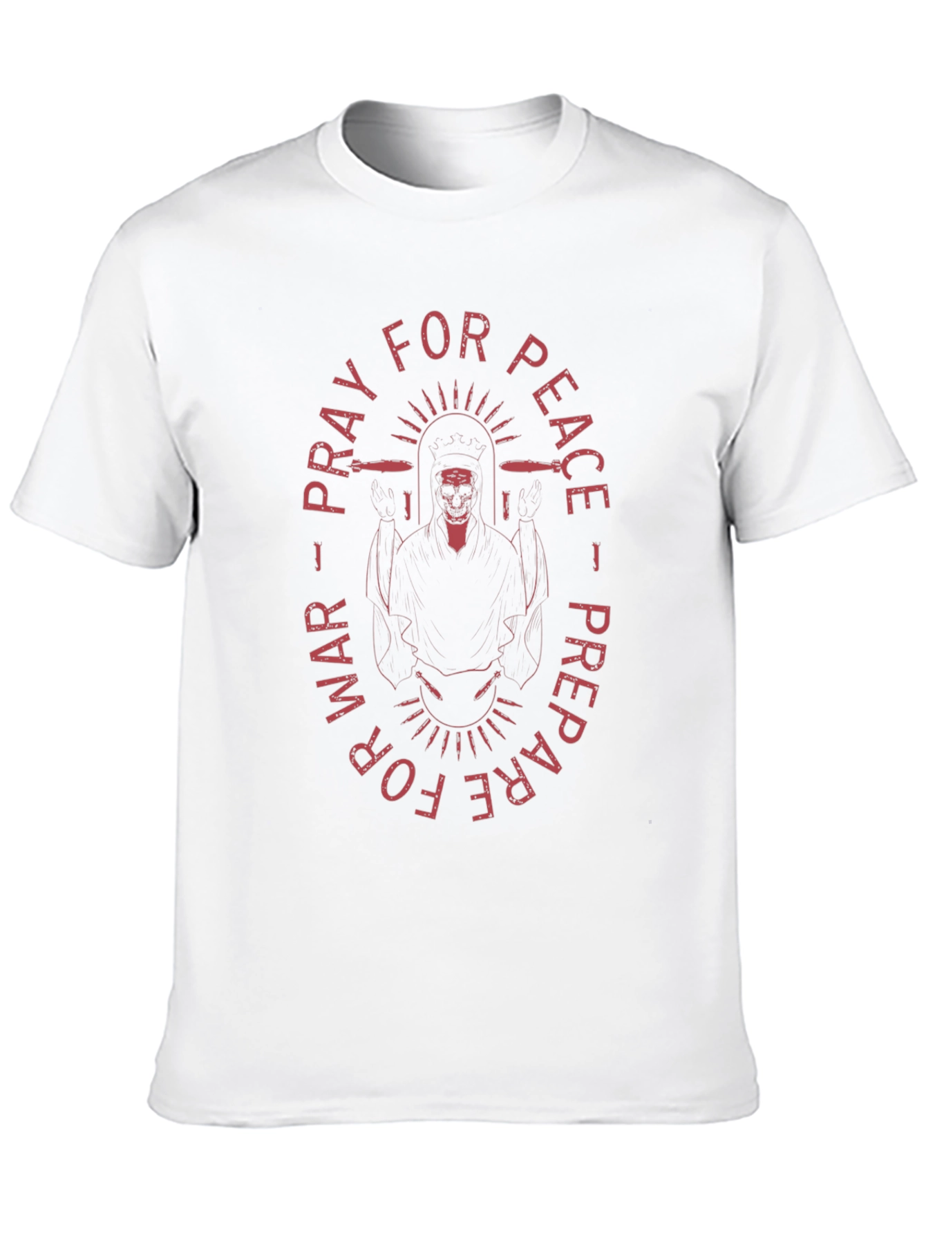 Black Pray for Peace Prepare for War Graphic Tee view 10