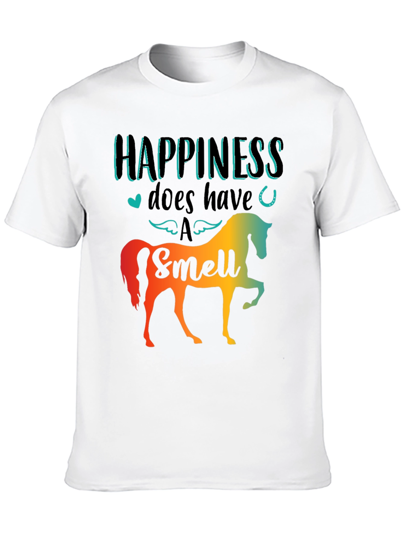 Black Happiness Has a Smell Horse T-Shirt view 10