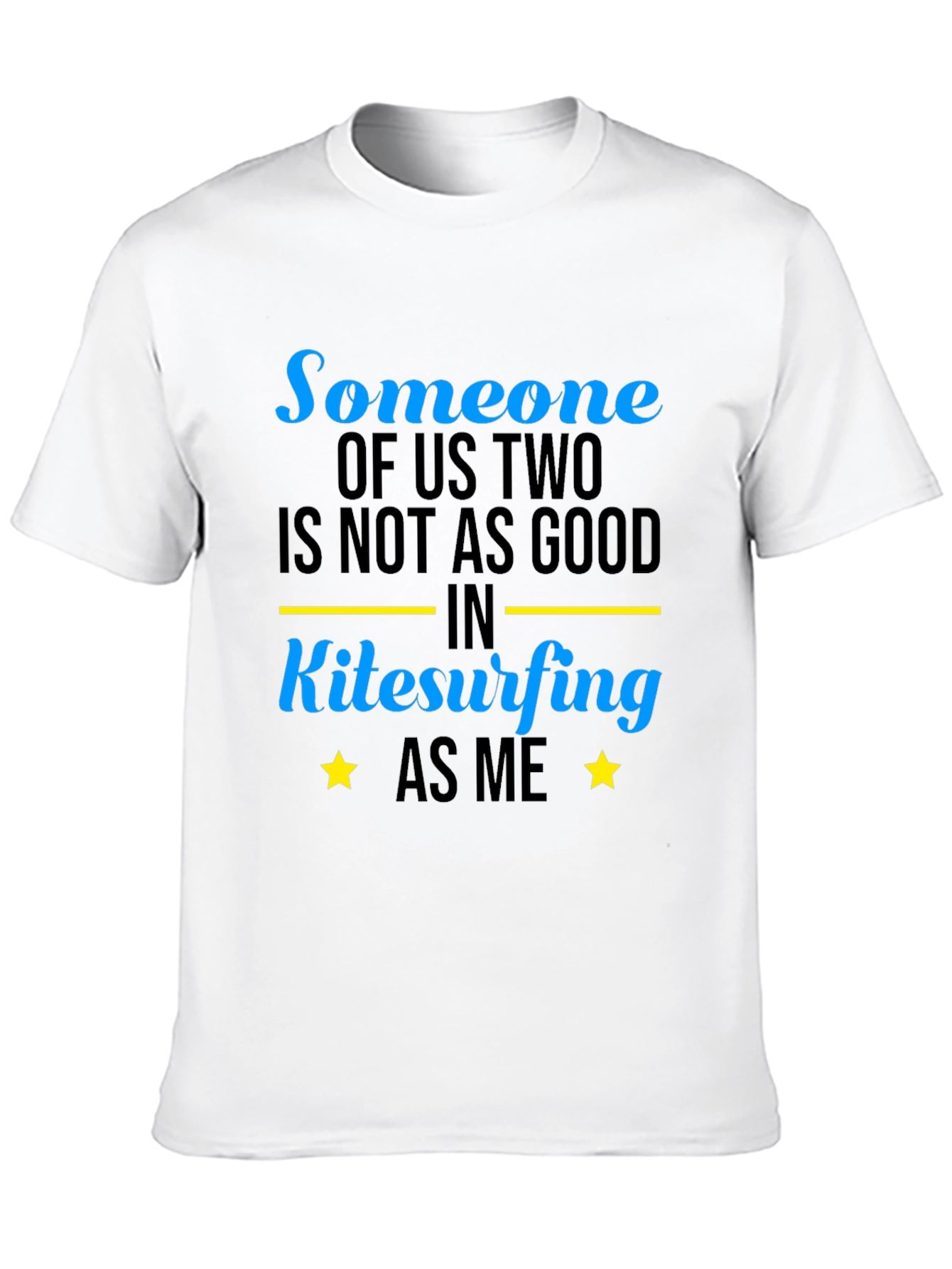Black Funny Kitesurfing T-Shirt - "Someone Of Us Two" view 10
