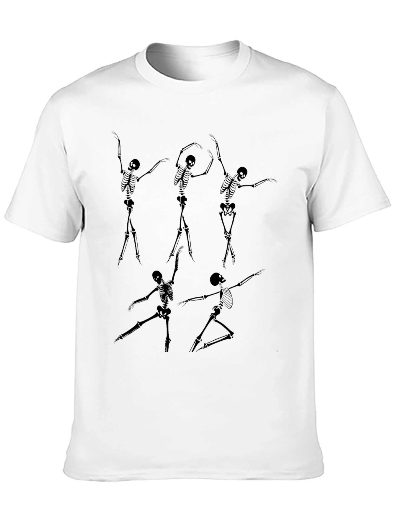 Black Dancing Skeleton Graphic Tee - Black view 10