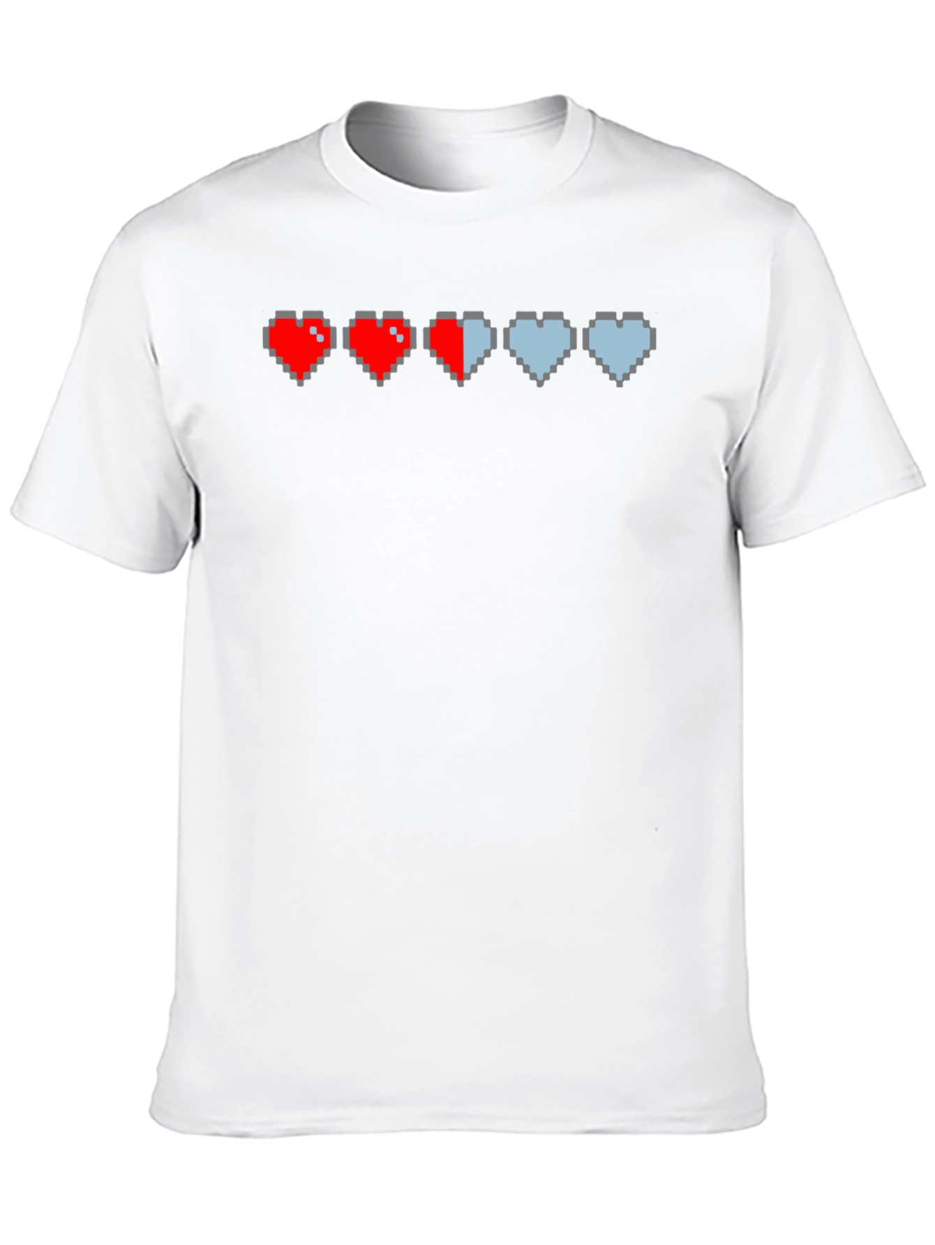 Black Gamer Pixel Heart T-Shirt - Life Bar Design view 10