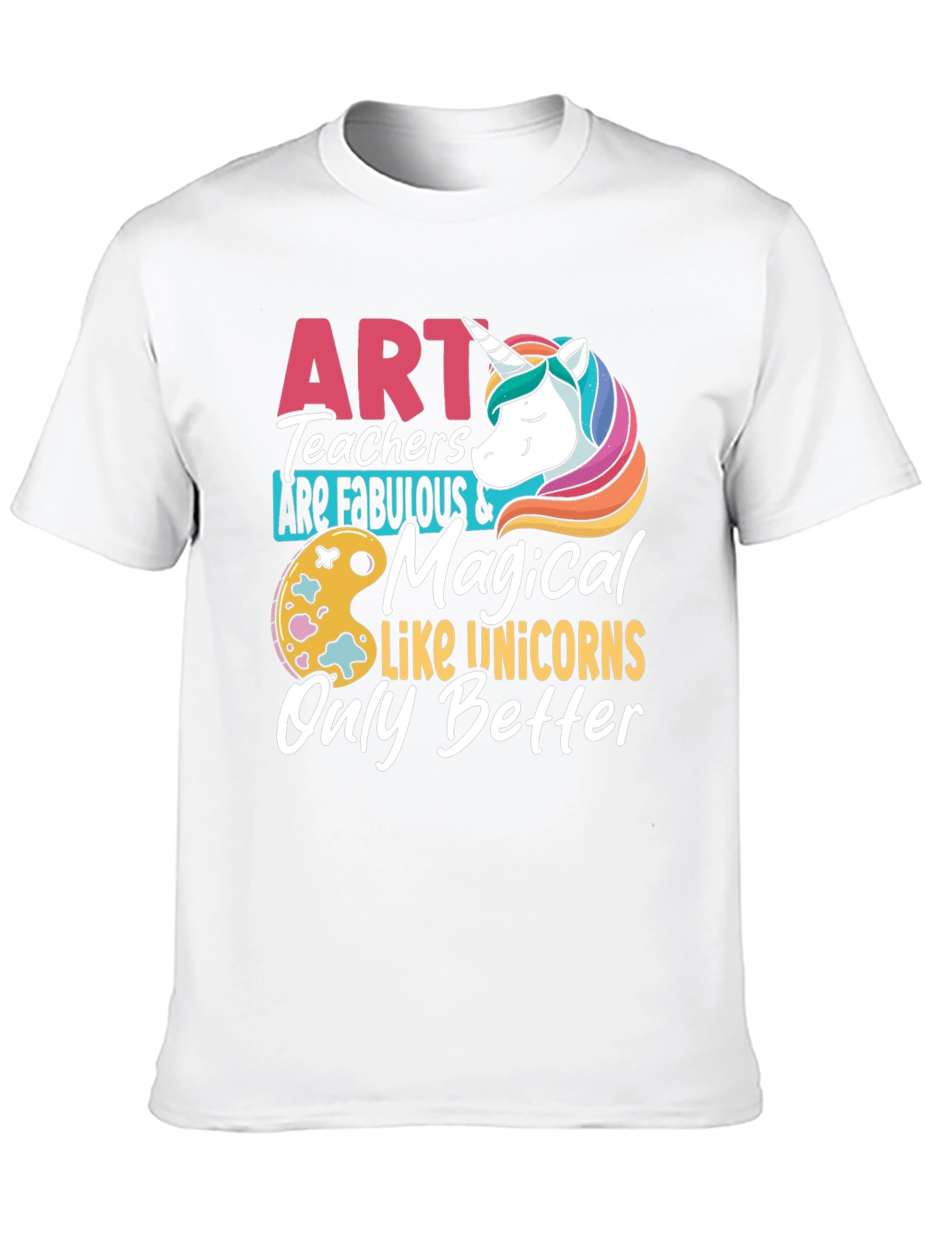 Black Art Teacher Unicorn Graphic T-Shirt view 10