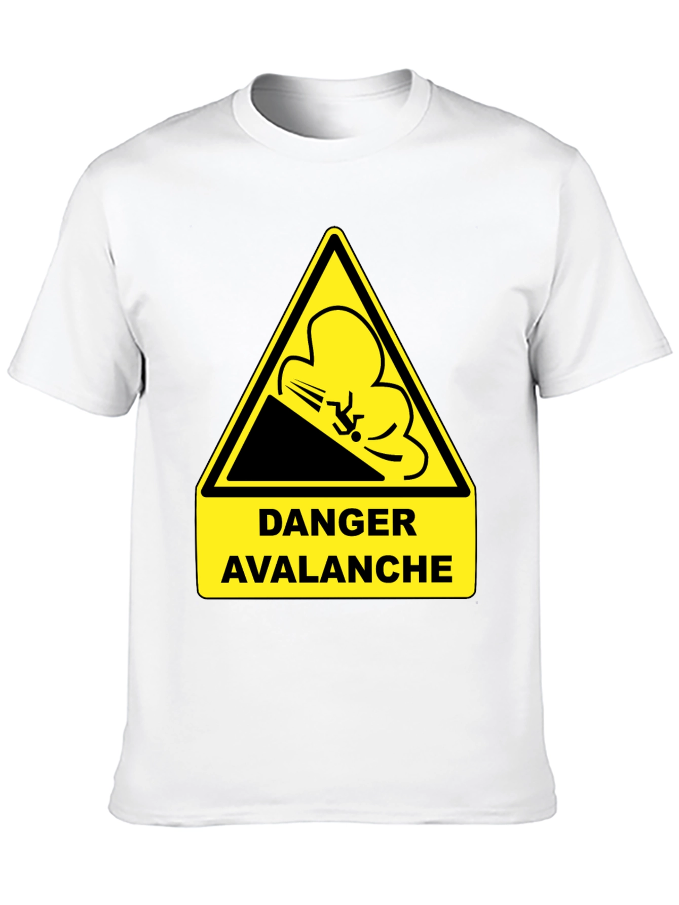 Black Danger Avalanche Warning Black T-Shirt view 10