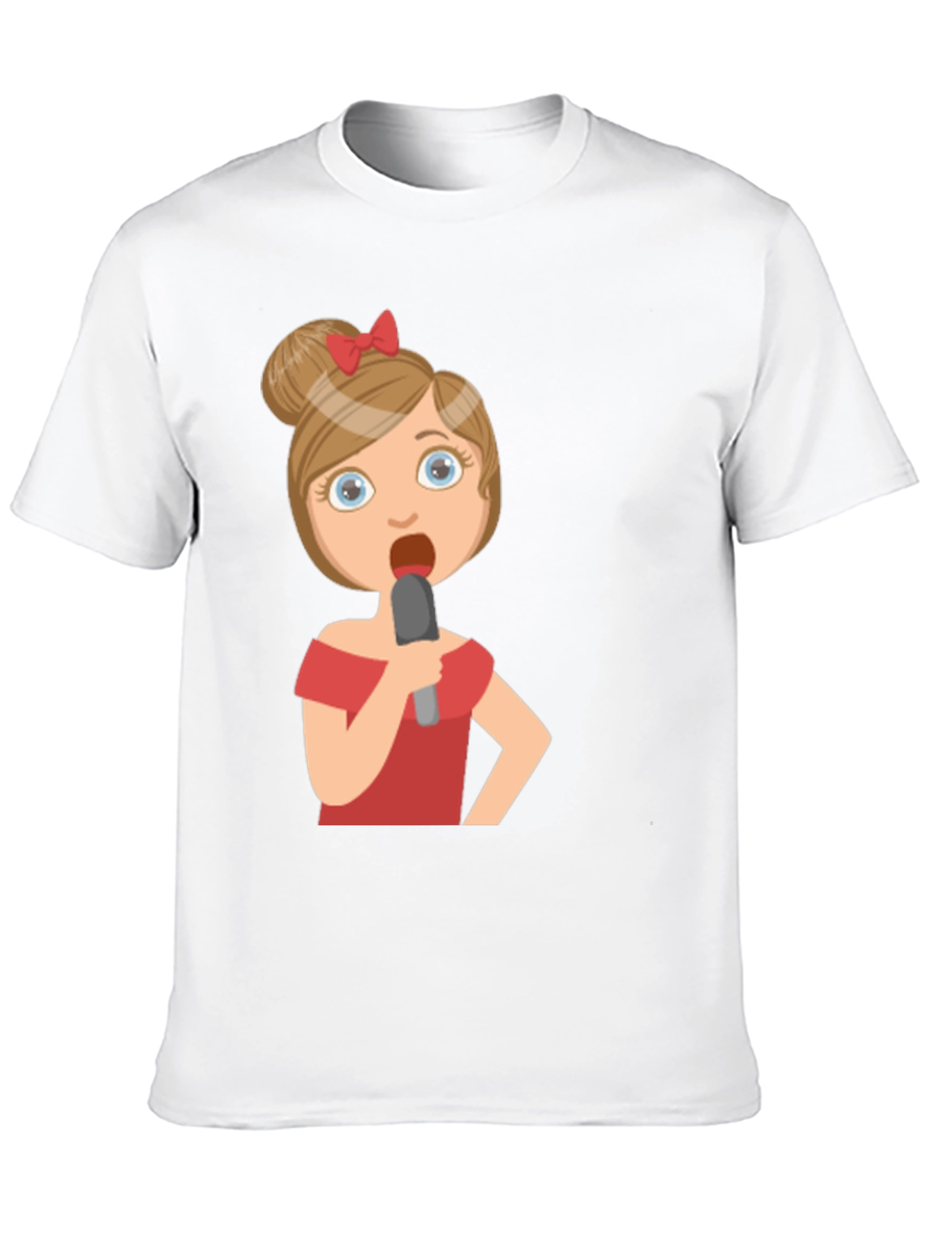 Black Singing Girl Graphic Tee - Black Cotton Blend view 10