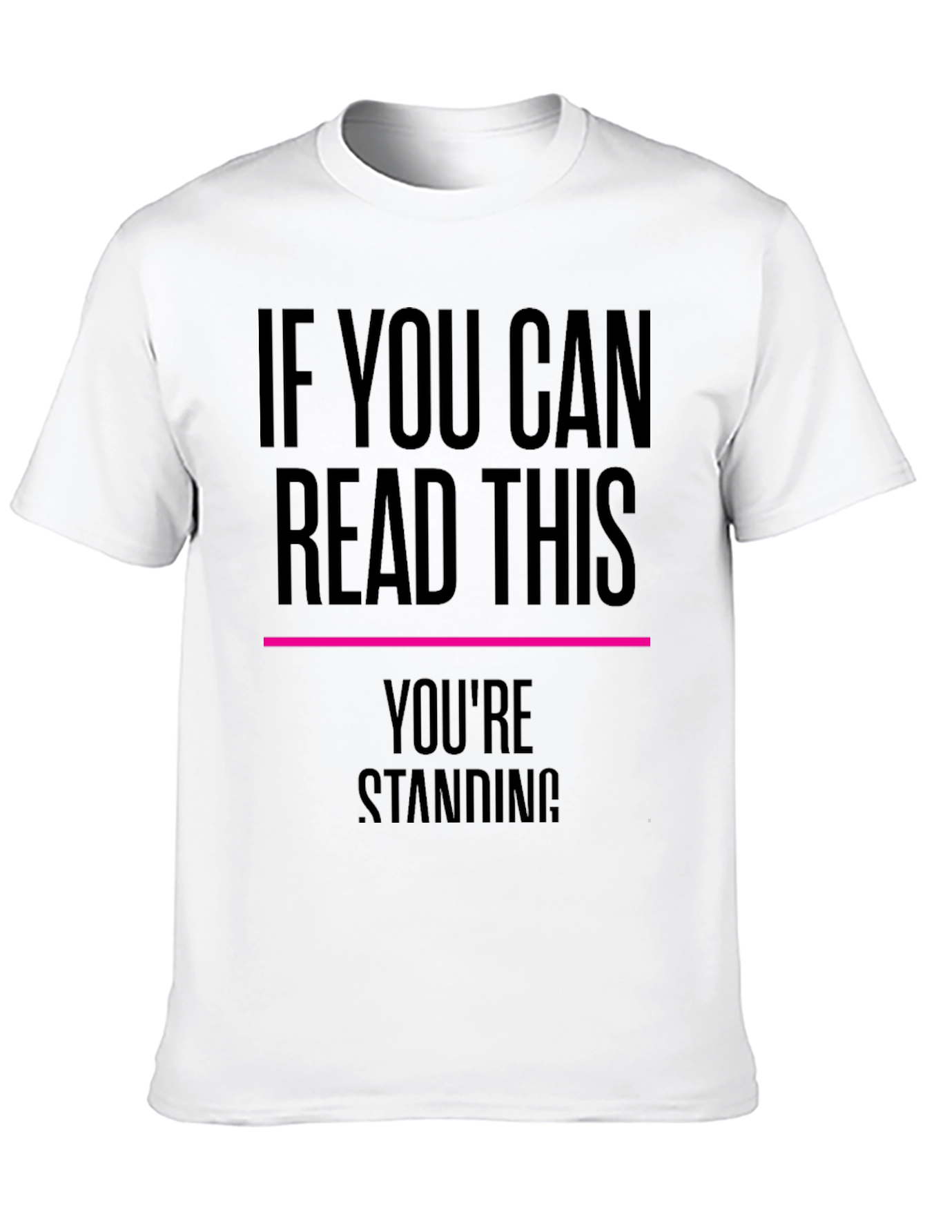 Black Humorous "If You Can Read This" Graphic T-Shirt view 10