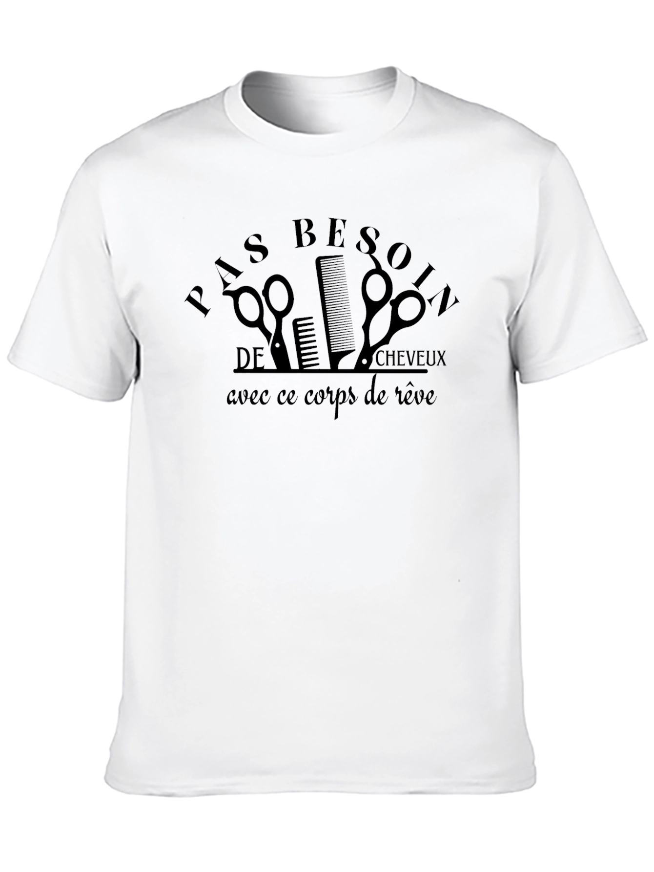 Black Funny French Hairdresser Bald Joke T-Shirt view 10