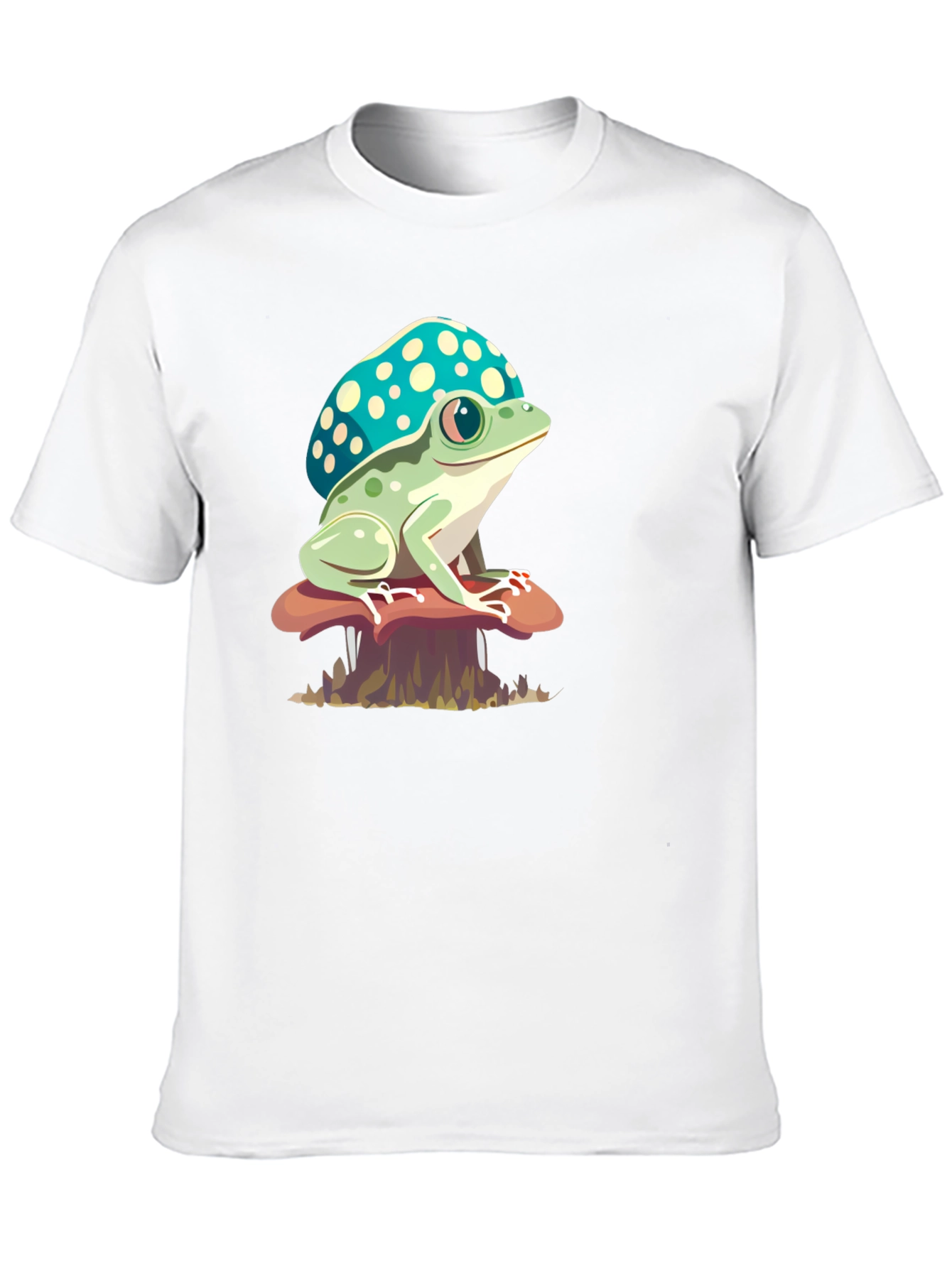 Black Frog on Mushroom Tee view 10