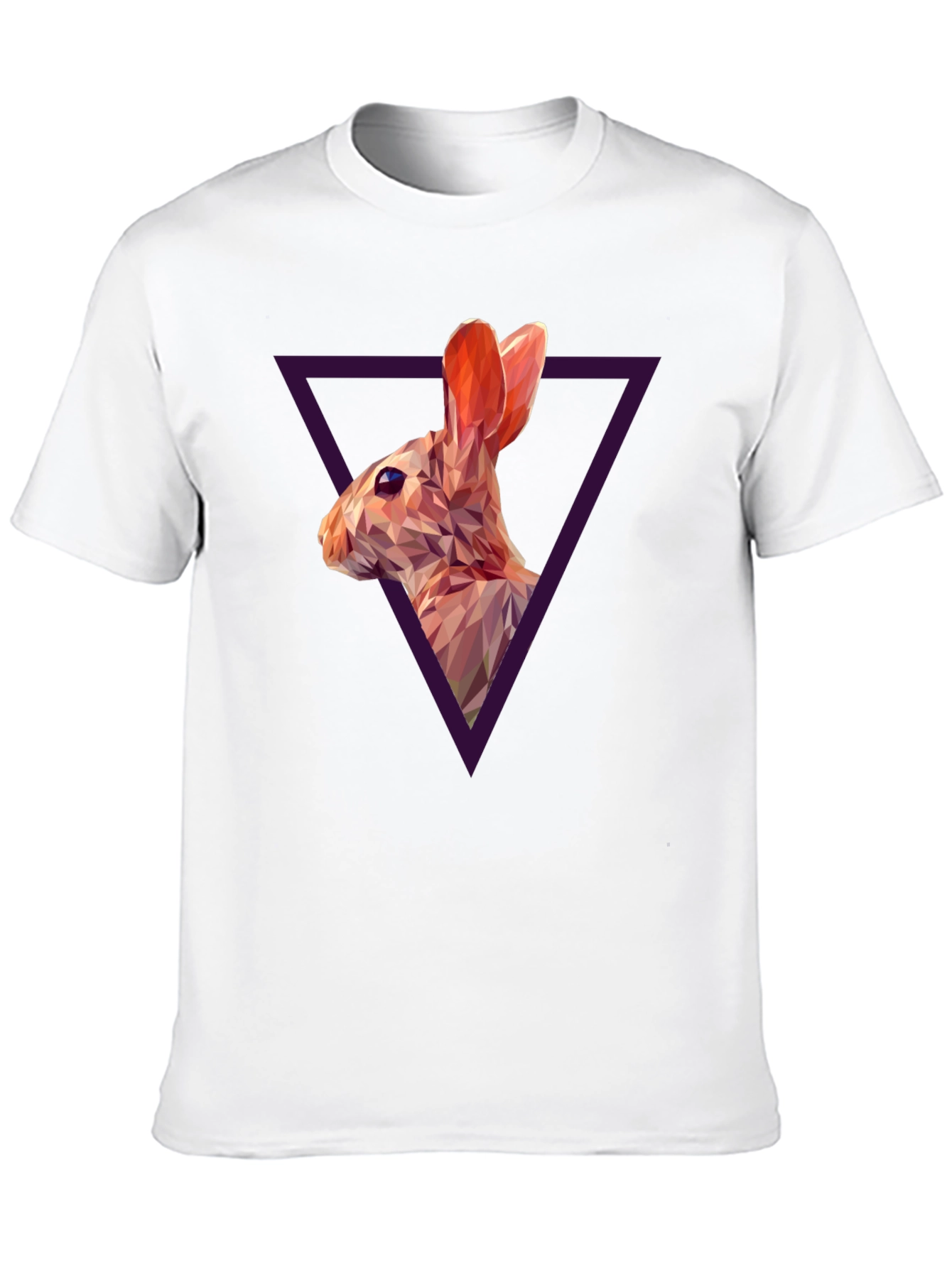 Black Geometric Rabbit Graphic Black T-Shirt view 10