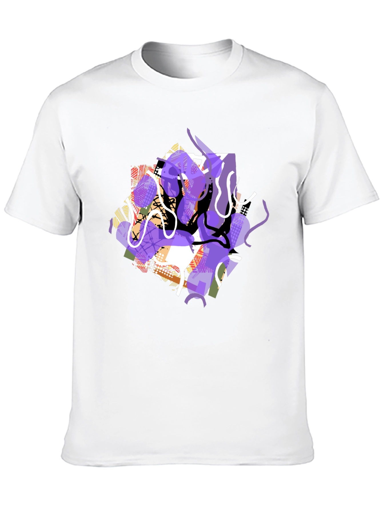 Black Abstract Graphic Print Black T-Shirt view 10