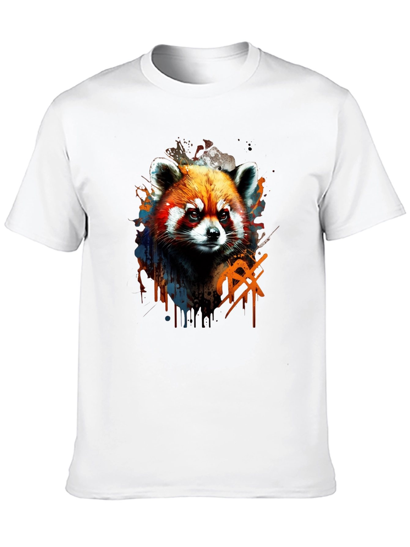 Black Red Panda Graphic Tee - Cool Animal Print Shirt view 10