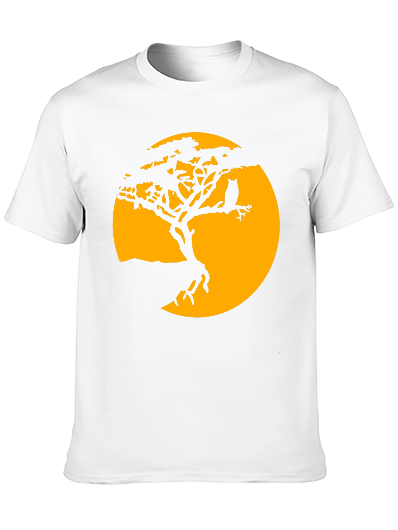 Black Owl Tree Silhouette T-Shirt - Men's Graphic Tee view 10