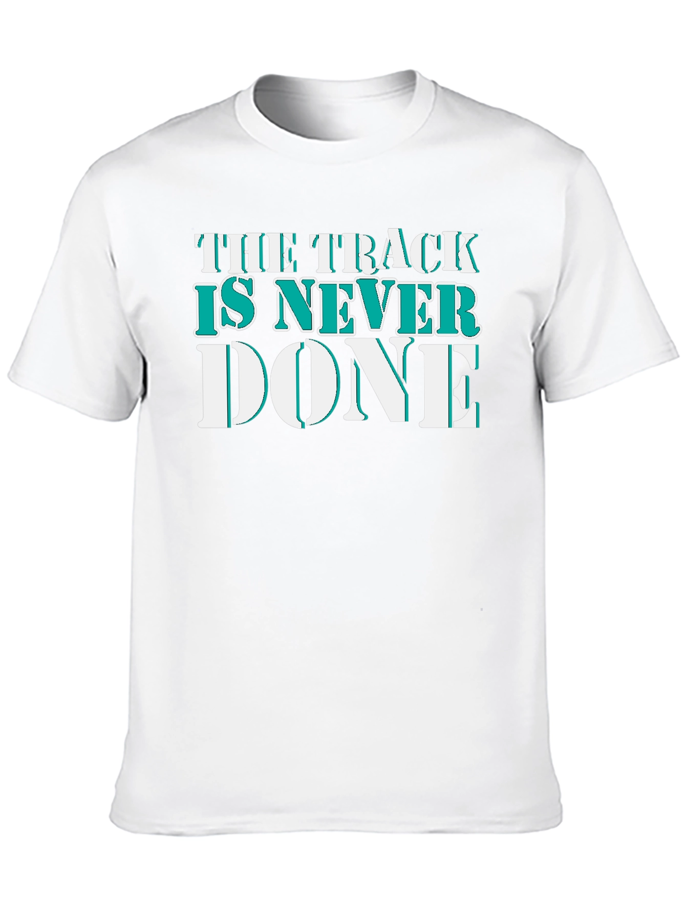 Black The Track Is Never Done Graphic T-Shirt view 10