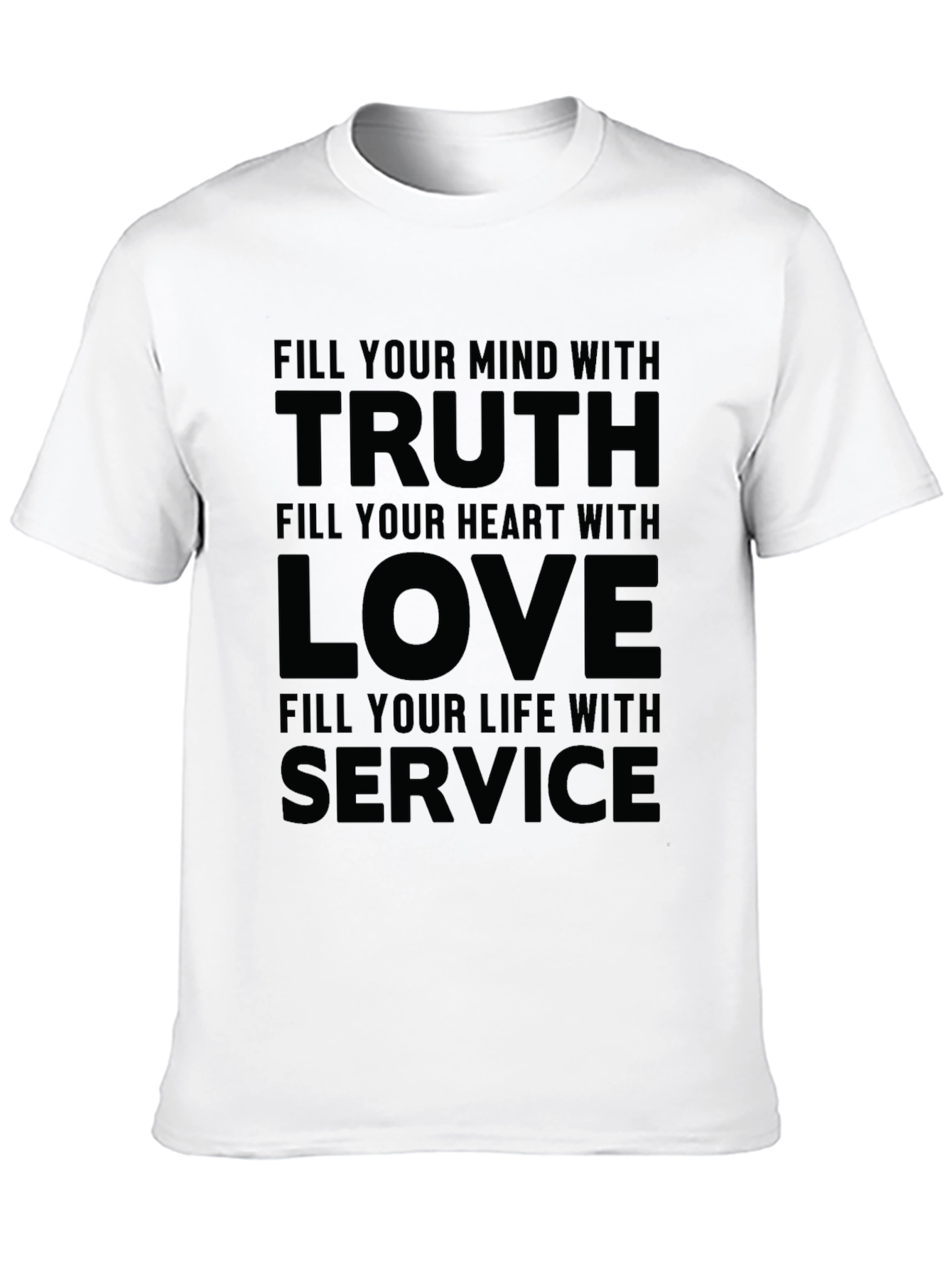 Black Truth Love Service Graphic Tee - Inspirational Quote Shirt view 10