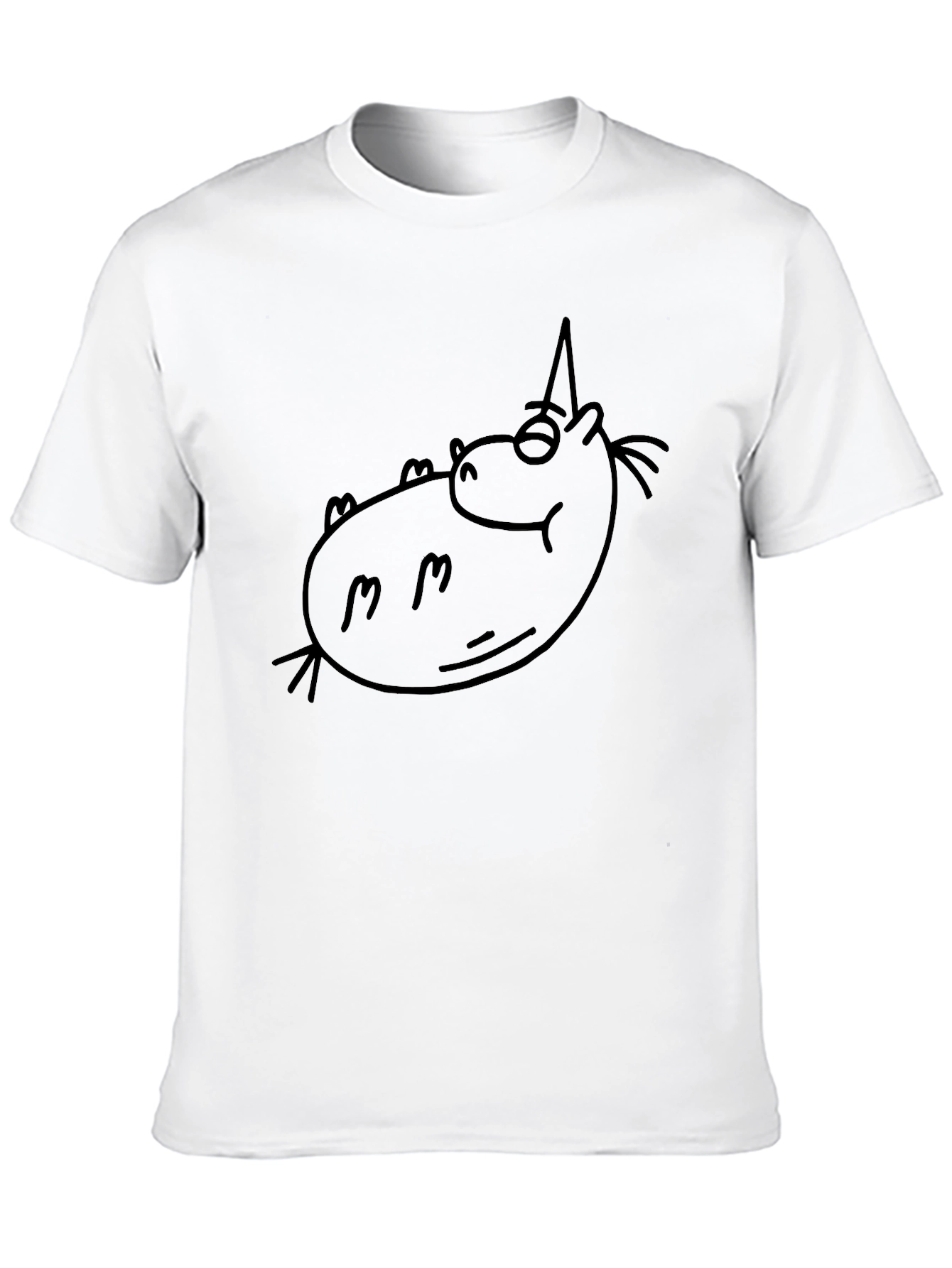 Black Funny Unicorn T-Shirt - Black Cotton Tee view 10