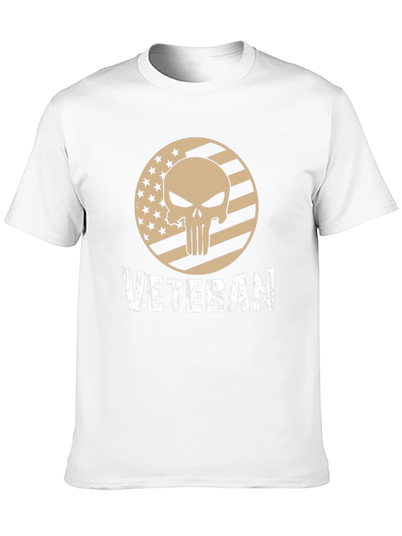 Black Veteran Punisher Skull Graphic T-Shirt view 10