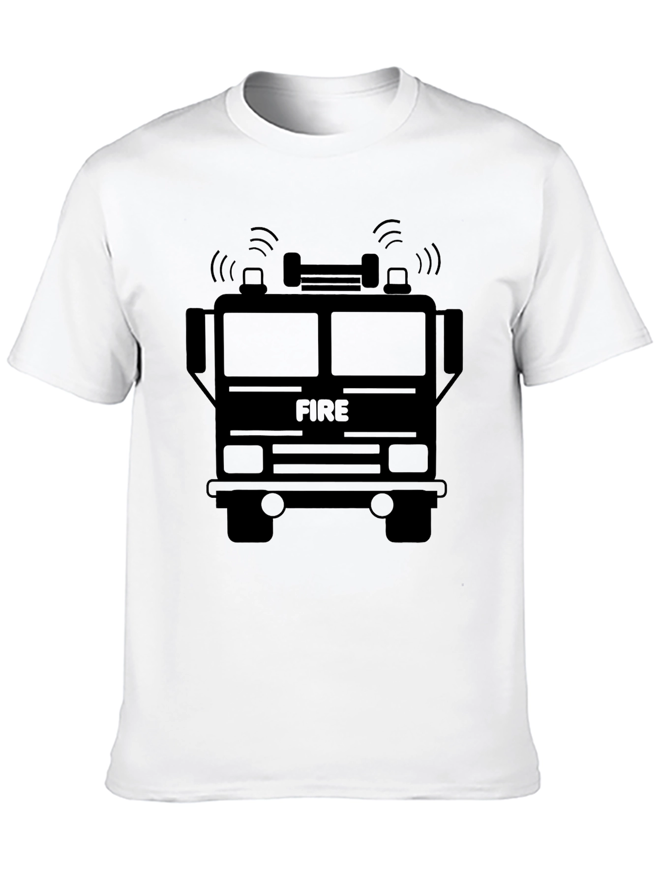 Black Fire Truck Graphic T-Shirt view 10