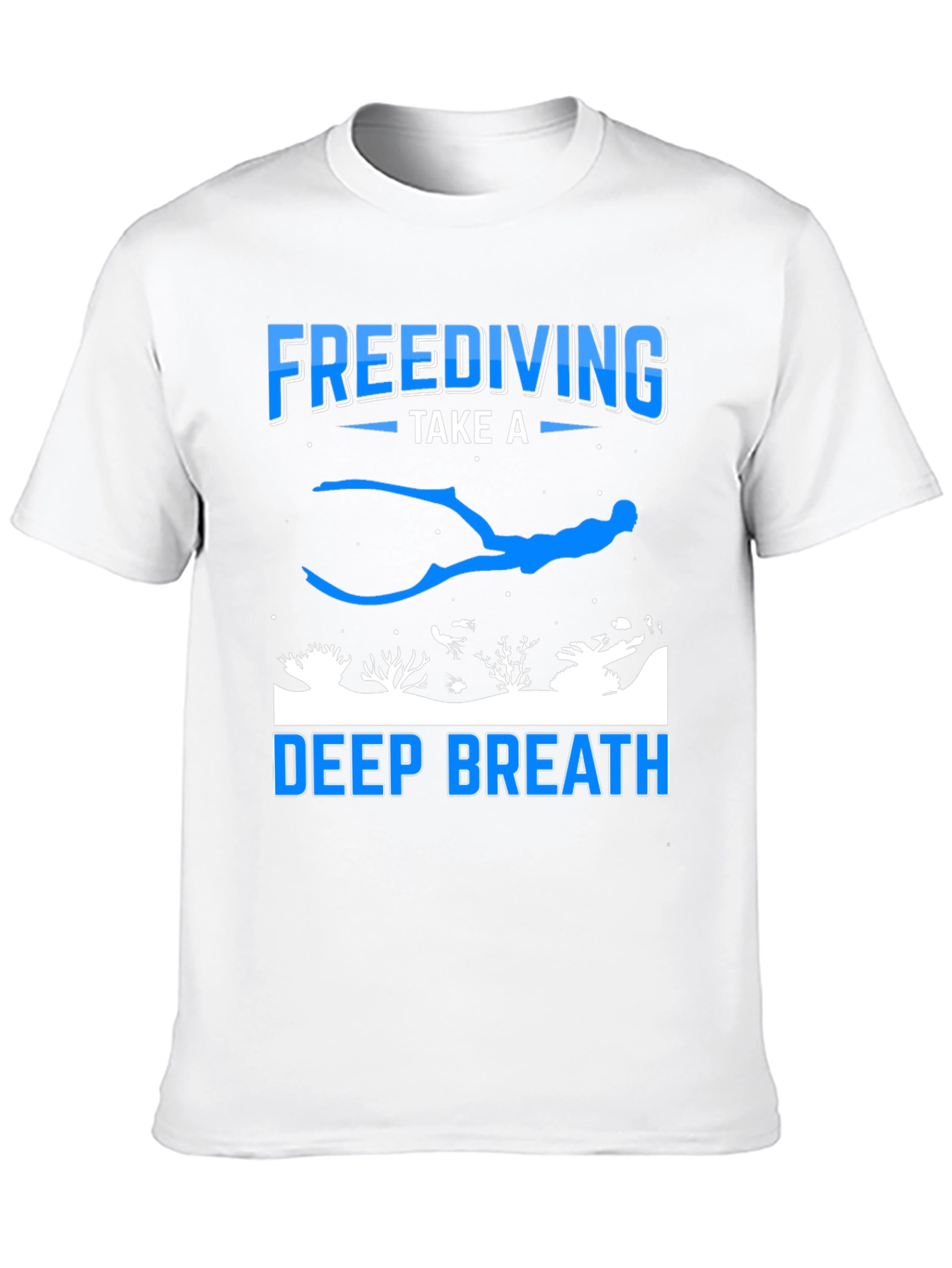 Black Freediving Deep Breath Graphic T-Shirt view 10