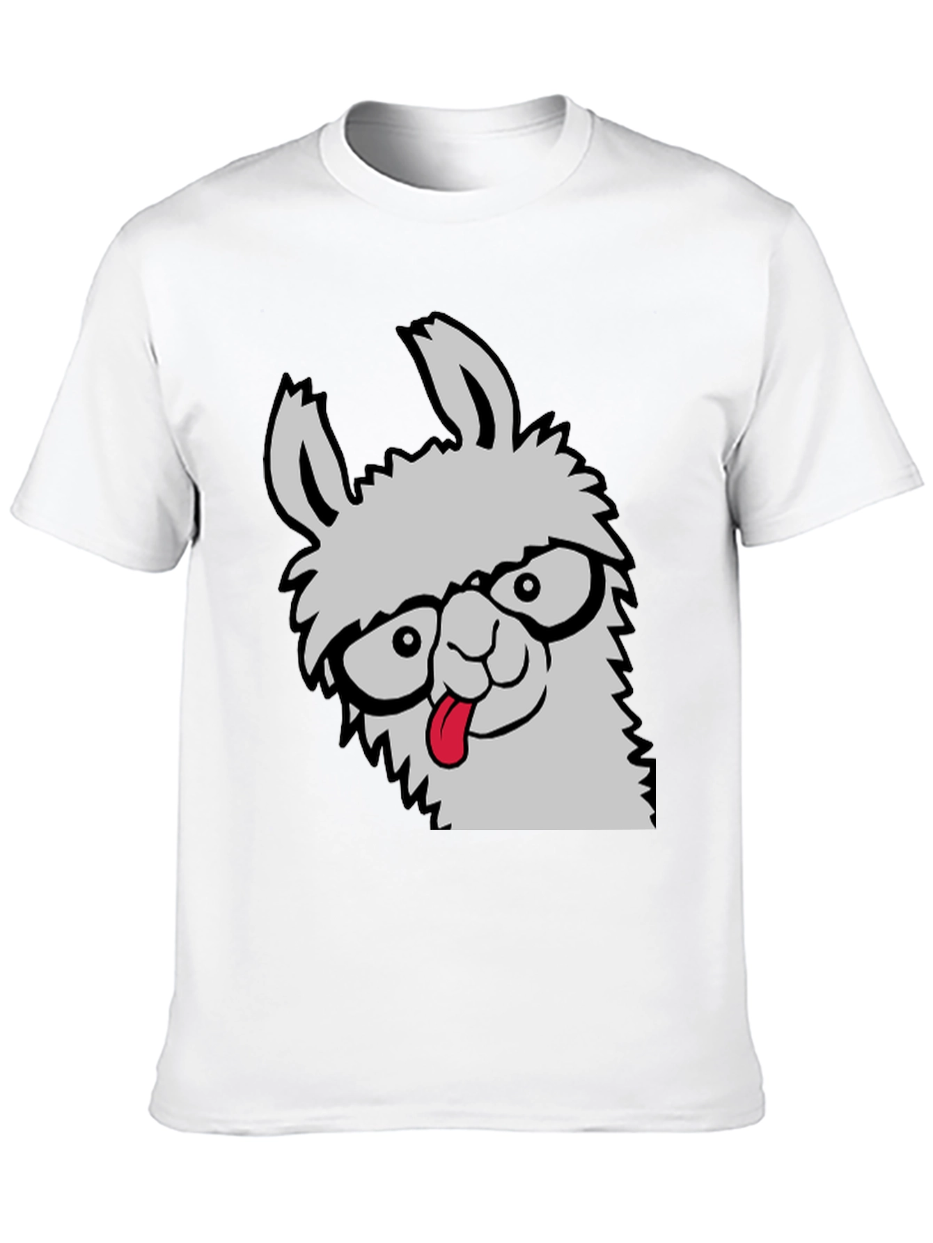 Black Llama Geek Graphic T-Shirt - Funny Animal Tee view 10