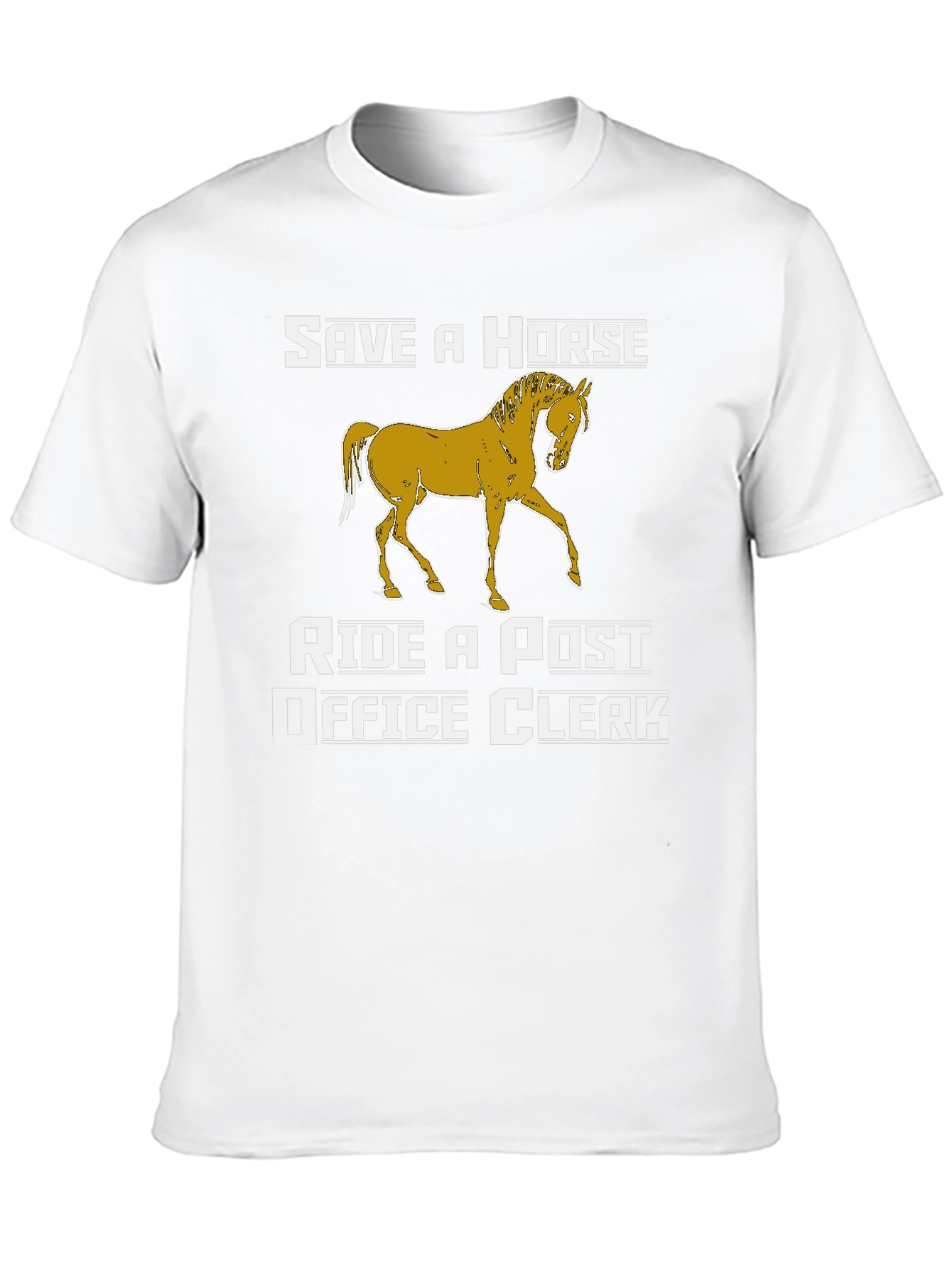 Black Save a Horse Ride a Post Office Clerk Graphic T-Shirt view 10