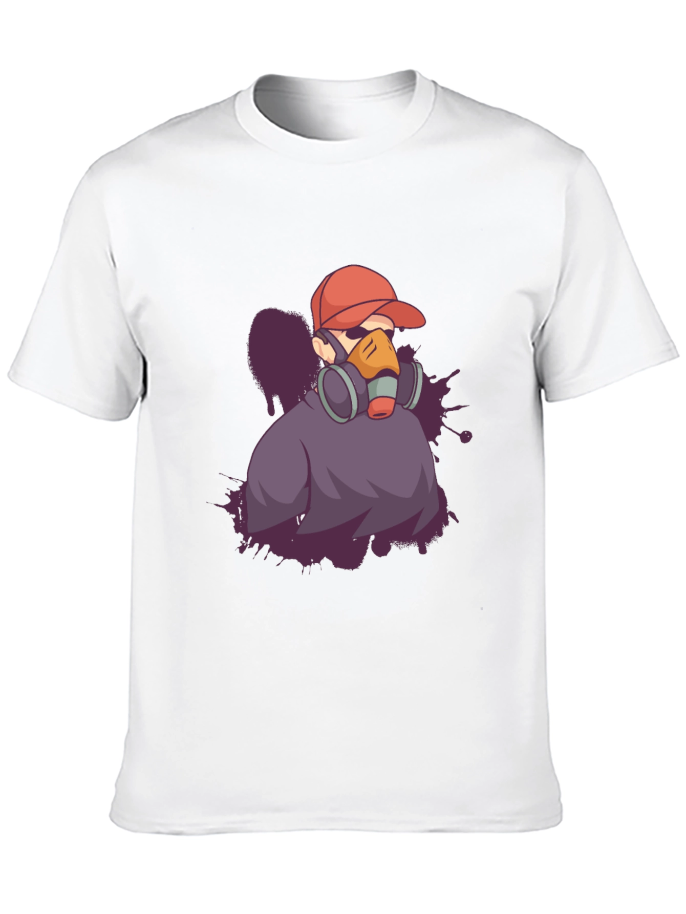 Black Urban Style Graphic Tee - Gas Mask Artist view 10