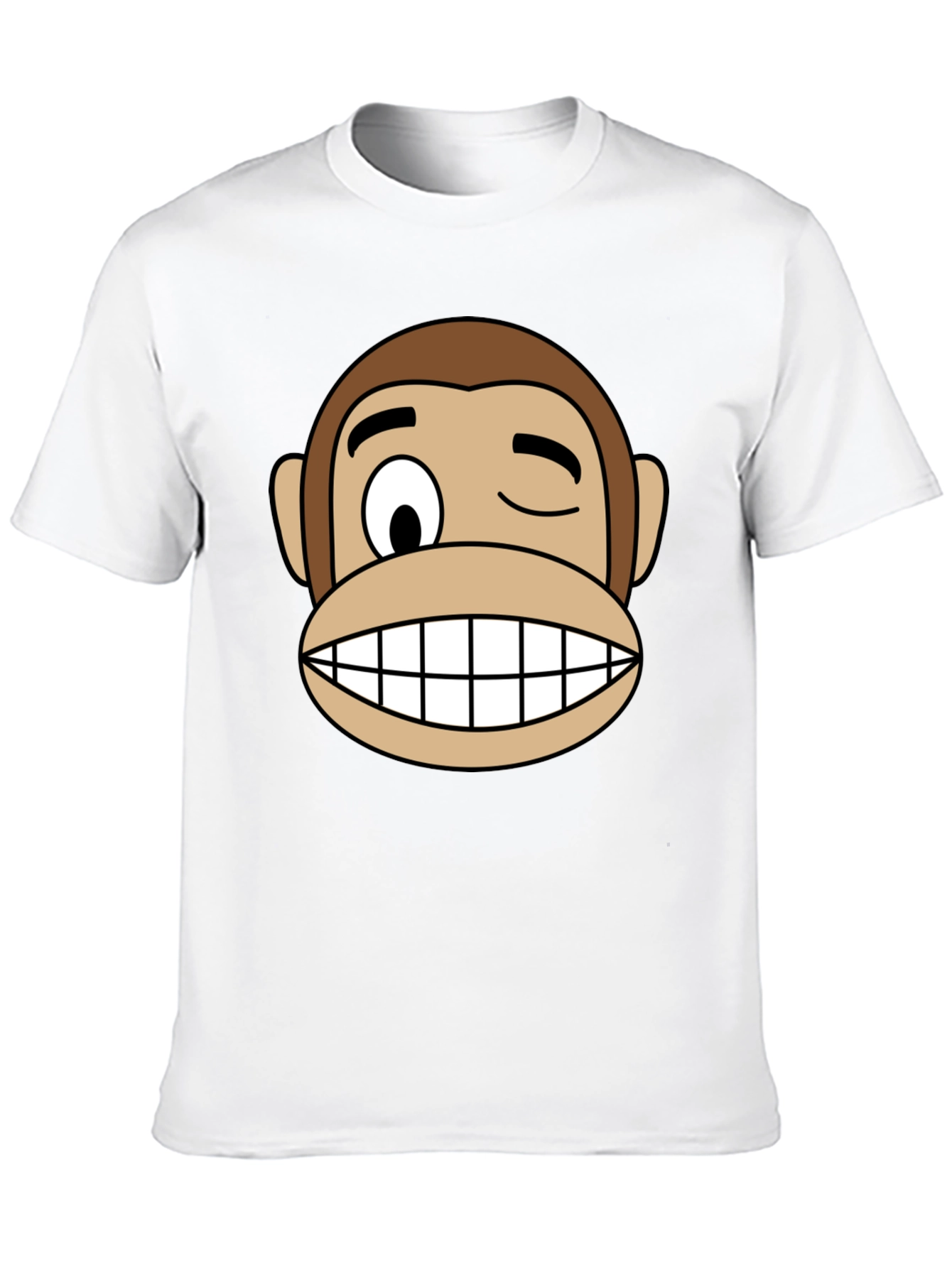 Black Funny Monkey Face Graphic Black T-Shirt view 10