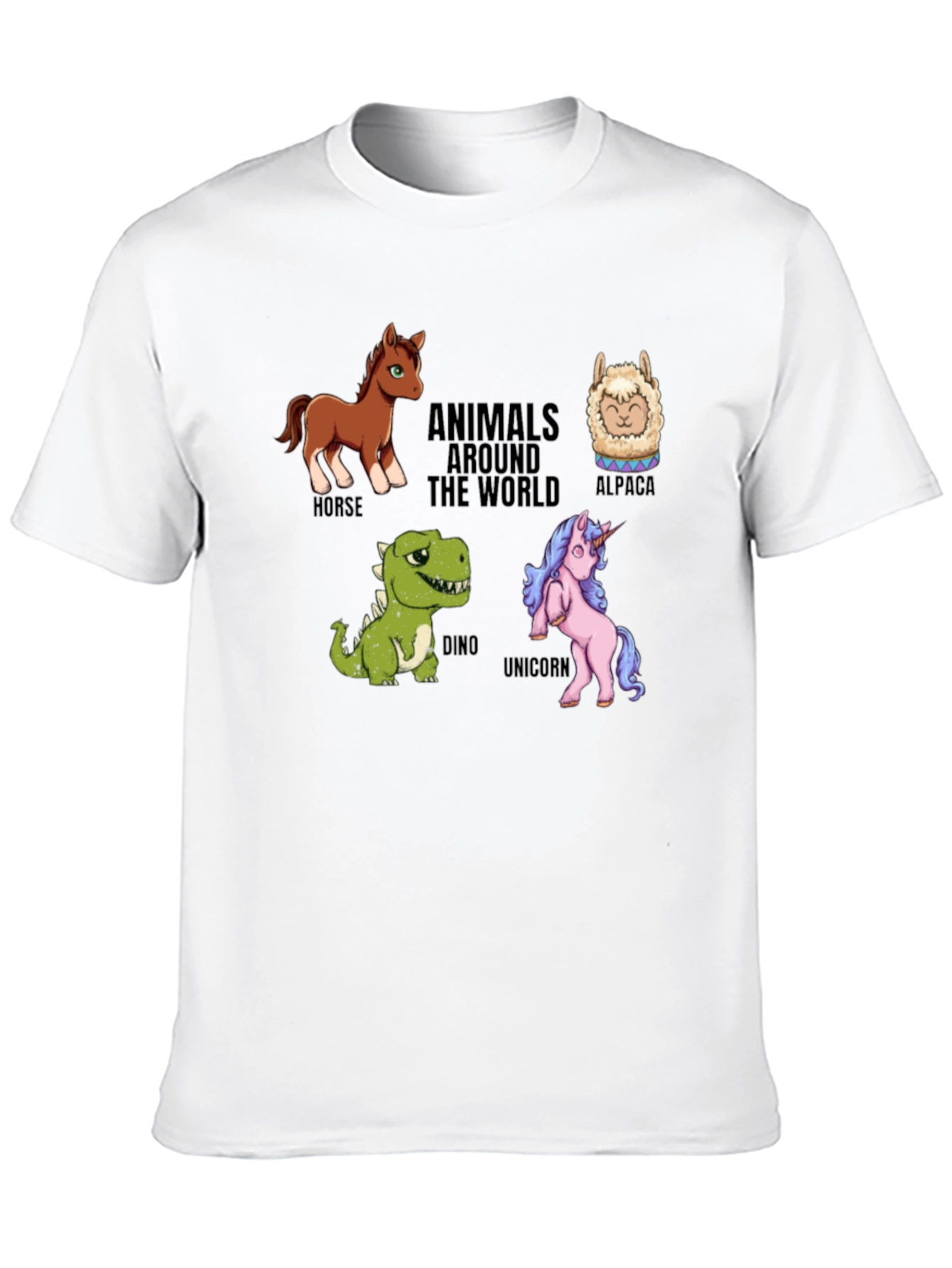 Black Animals Around The World Graphic Tee view 10