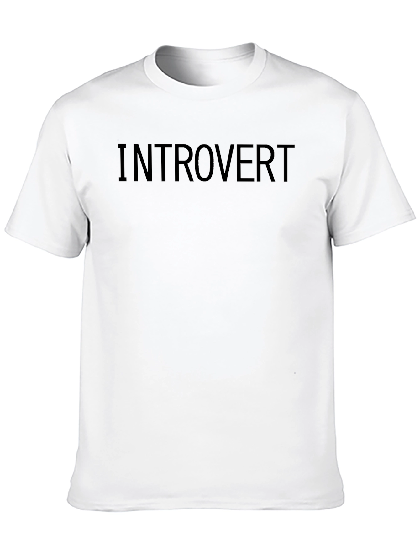 Black Introvert Black T-Shirt - Soft Cotton Crew Neck Tee view 10