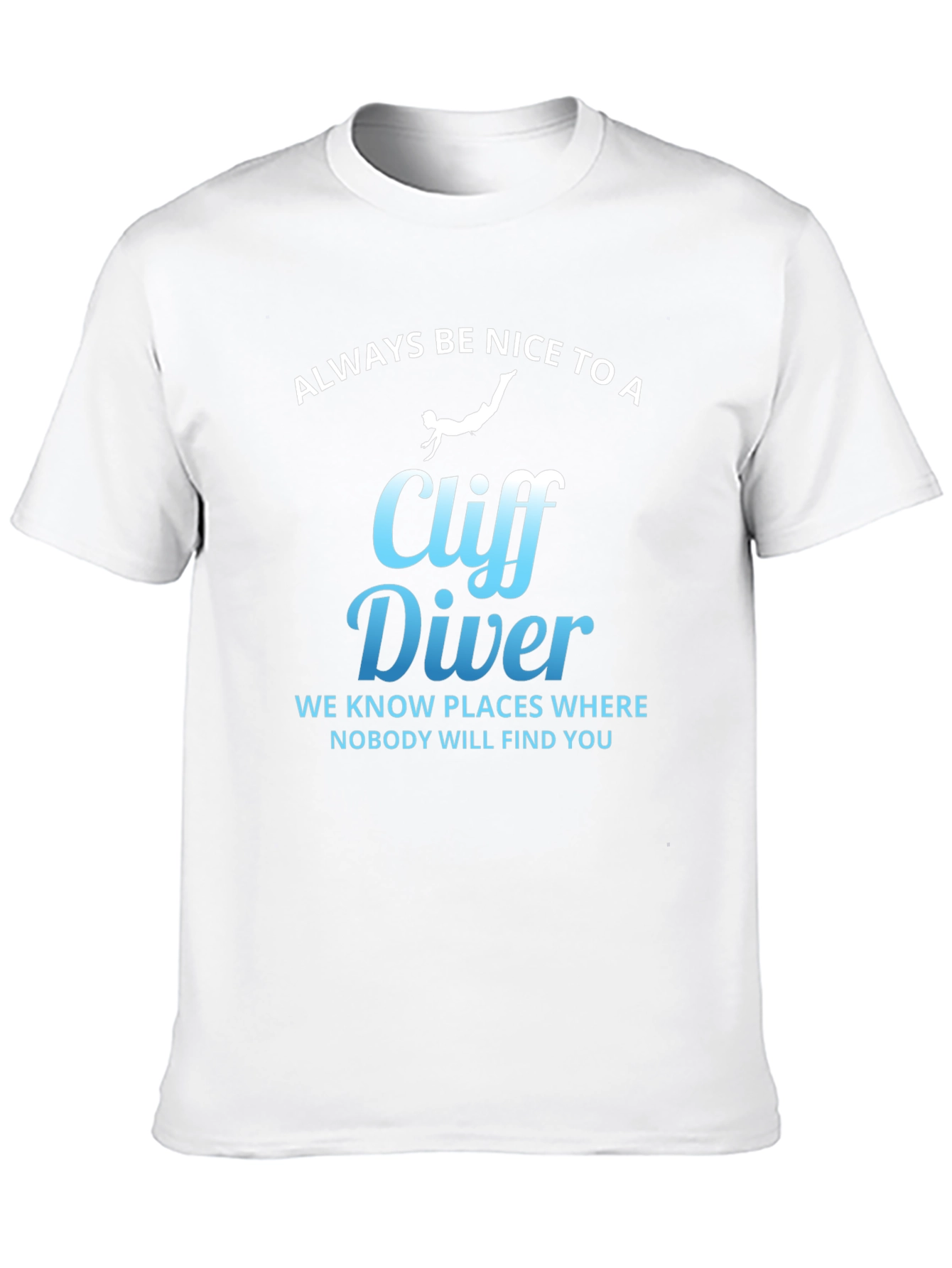 Black Cliff Diver T-Shirt - Funny Warning view 10