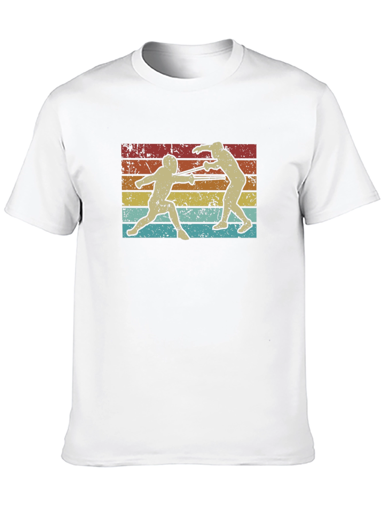 Black Fencing Retro Style Black T-Shirt view 10