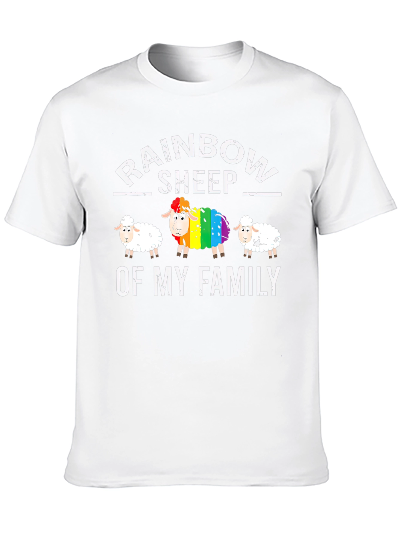 Black Rainbow Sheep Family T-Shirt, Pride LGBT Tee view 10