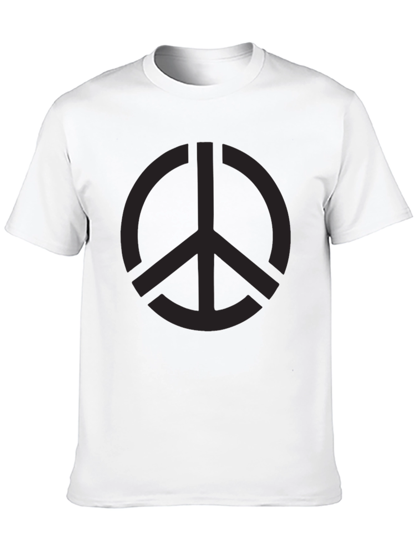 Black Men's Black Peace Sign Graphic T-Shirt view 10