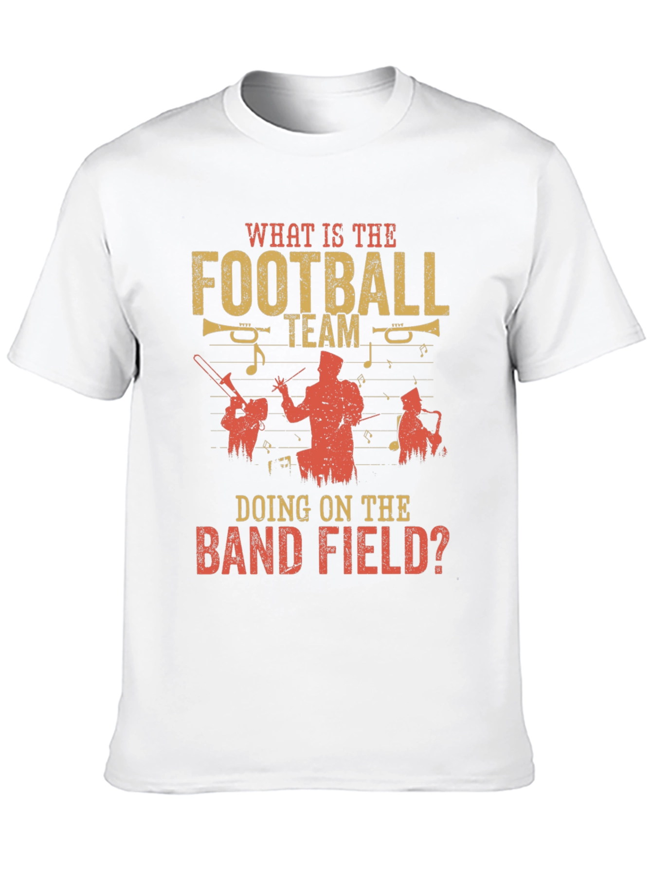 Black Football Team on Band Field Graphic T-Shirt view 10