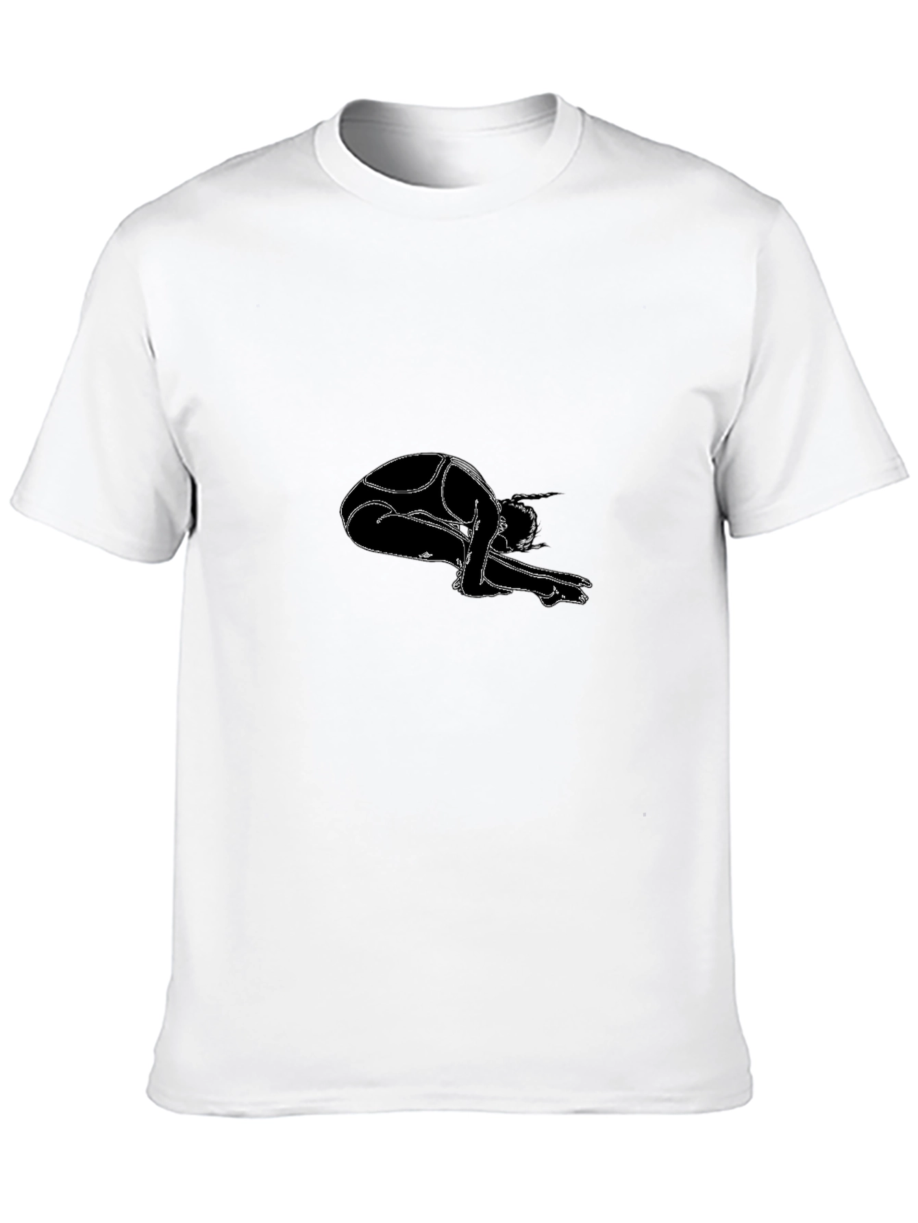 Black Yoga Pose Graphic Tee - Black Cotton Blend view 10