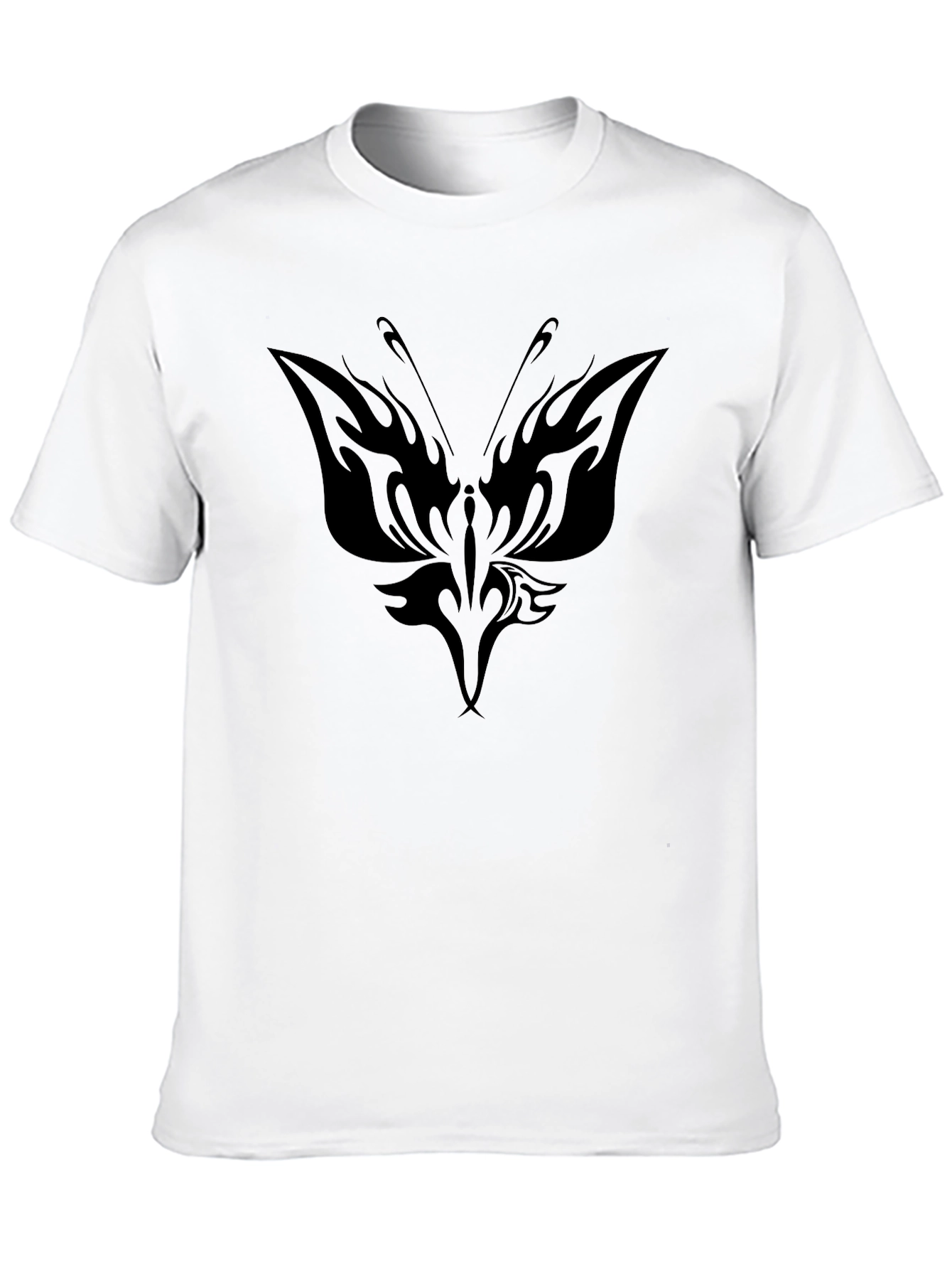 Black Butterfly Tribal Graphic Black T-Shirt view 10