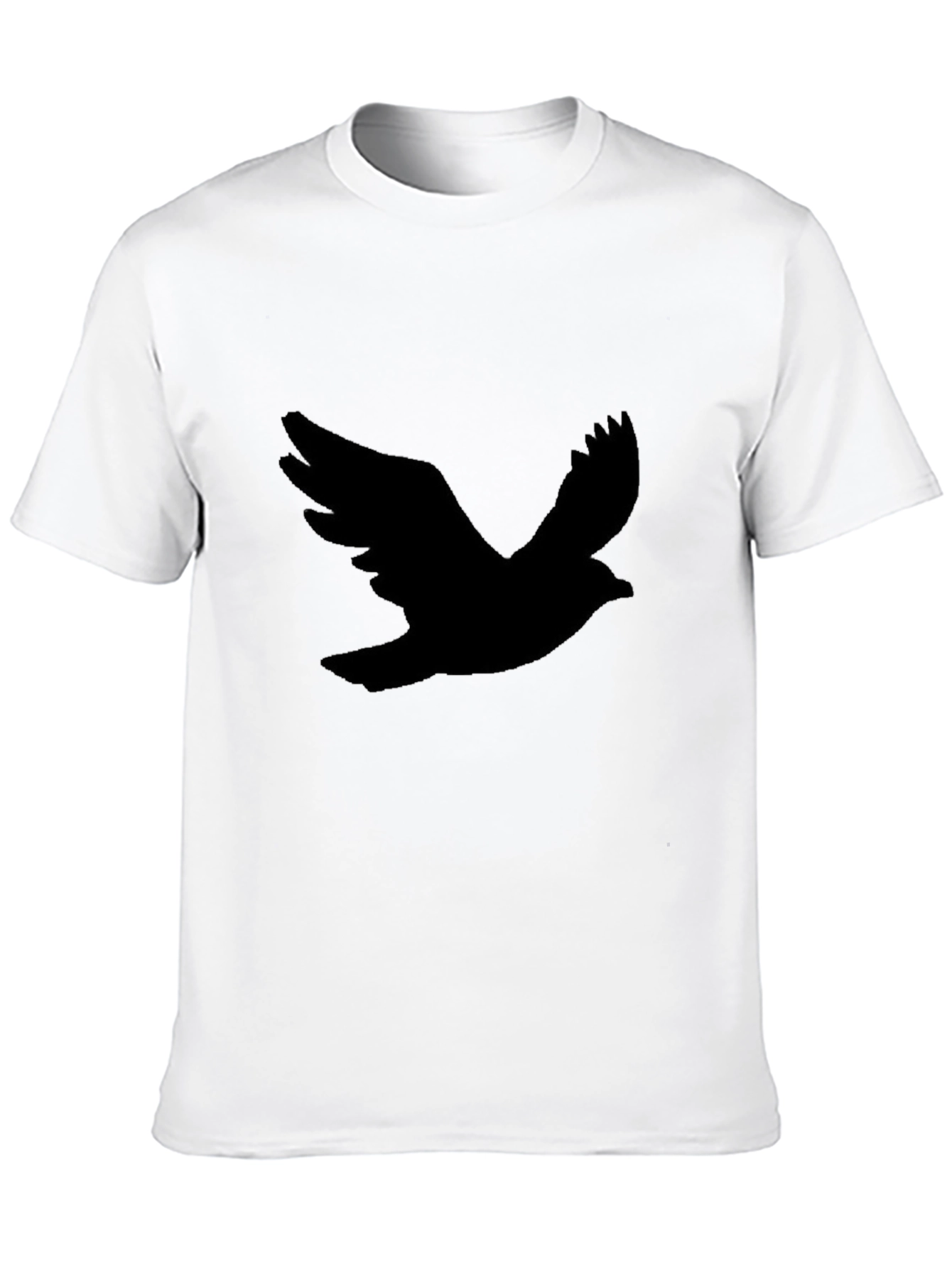 Black Men's Black T-Shirt with Bird Silhouette view 10