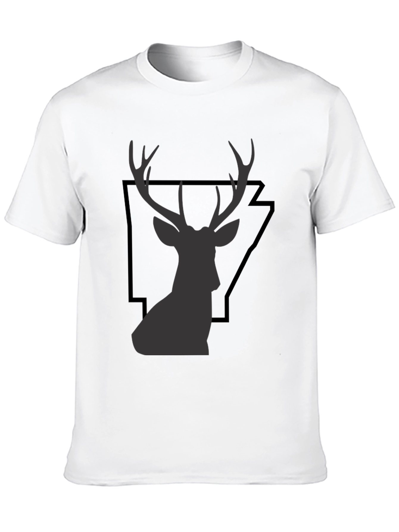 Black Deer Graphic Tee - Black Cotton T-Shirt view 10
