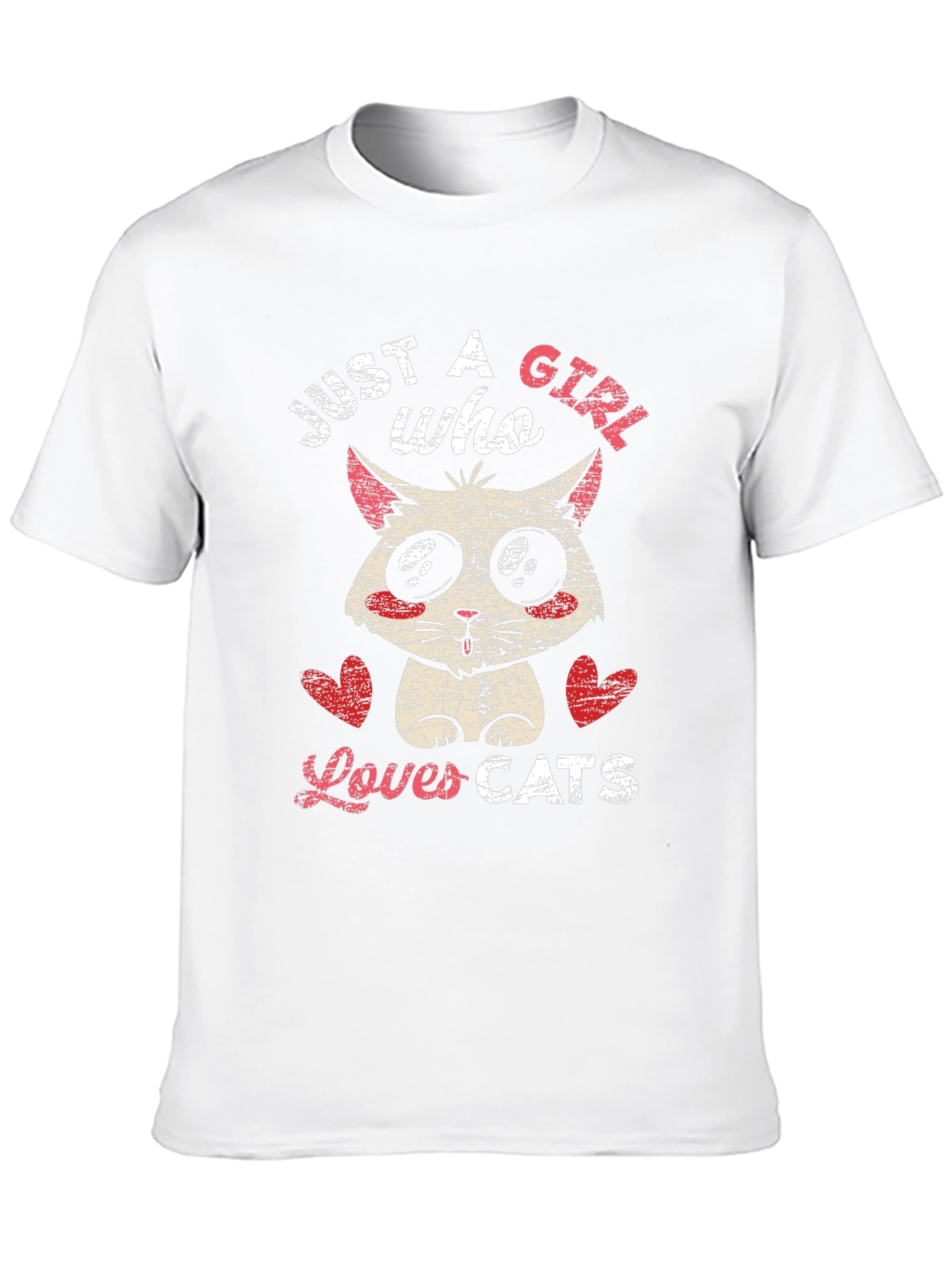 Black Just a Girl Who Loves Cats T-Shirt view 10