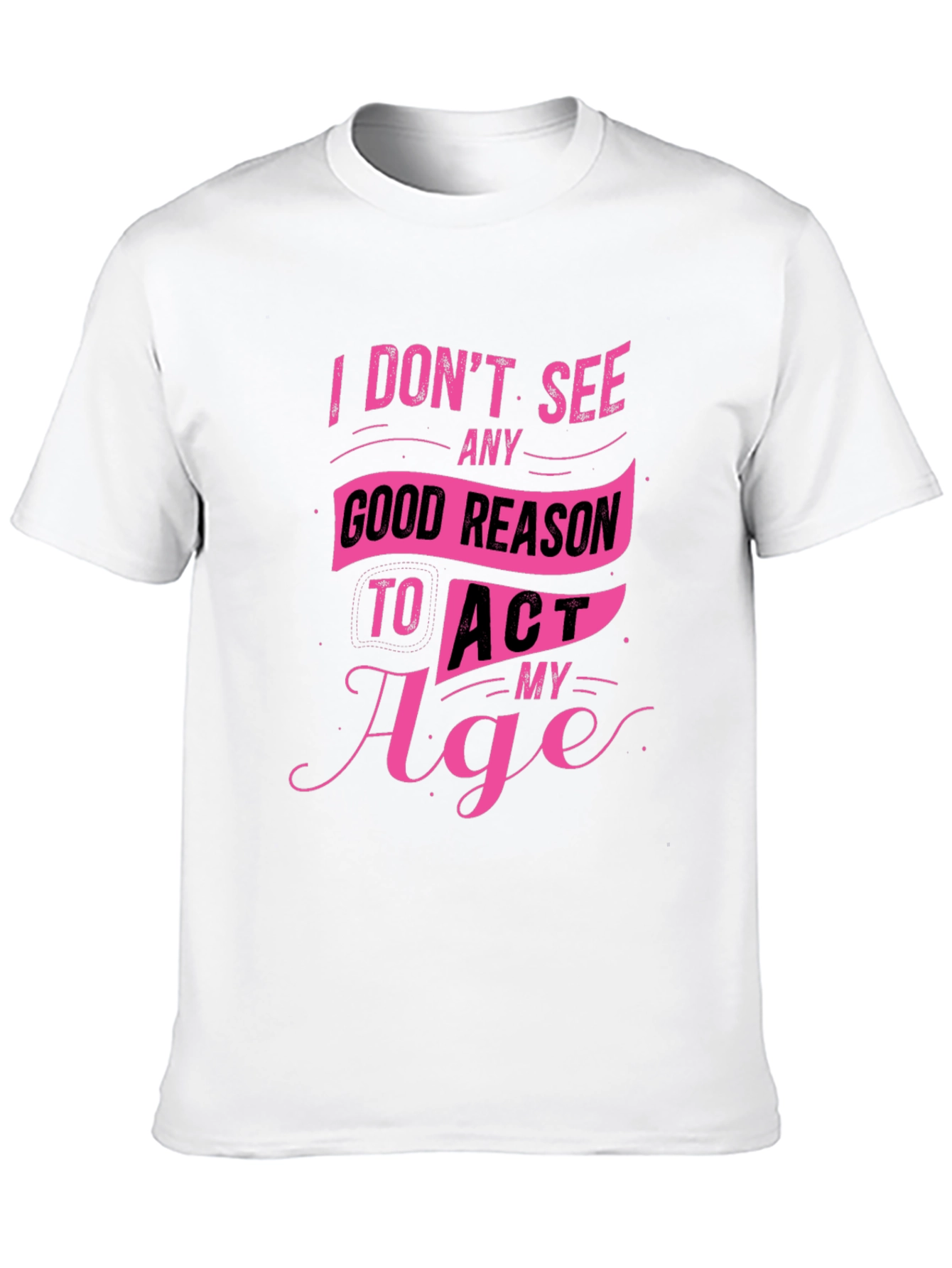 Black Funny Pink Graphic Tee - I Don't See Any Good Reason view 10