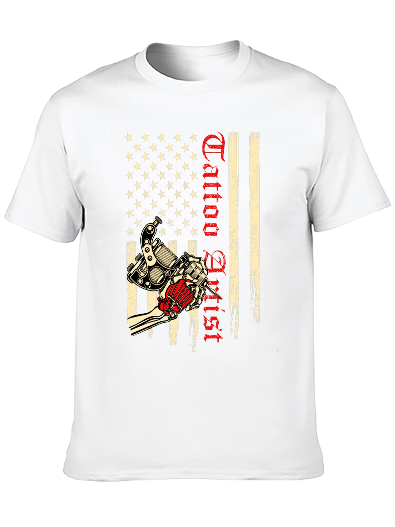 Black Tattoo Artist USA Flag Graphic T-Shirt view 10