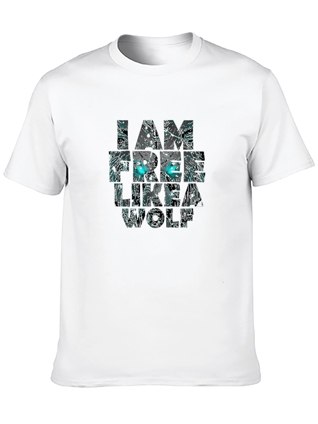 Black I Am Free Like A Wolf Graphic T-Shirt view 10