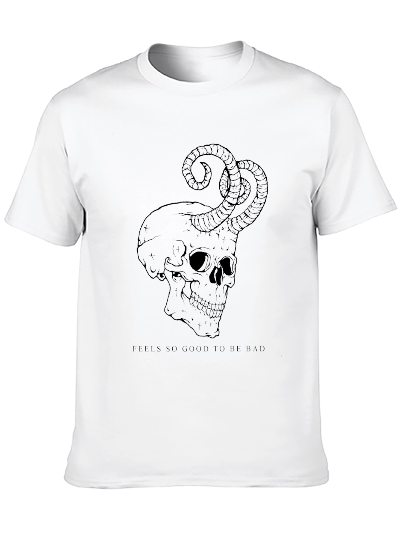 Black Skull & Horns Graphic Tee - Feels So Good To Be Bad view 10