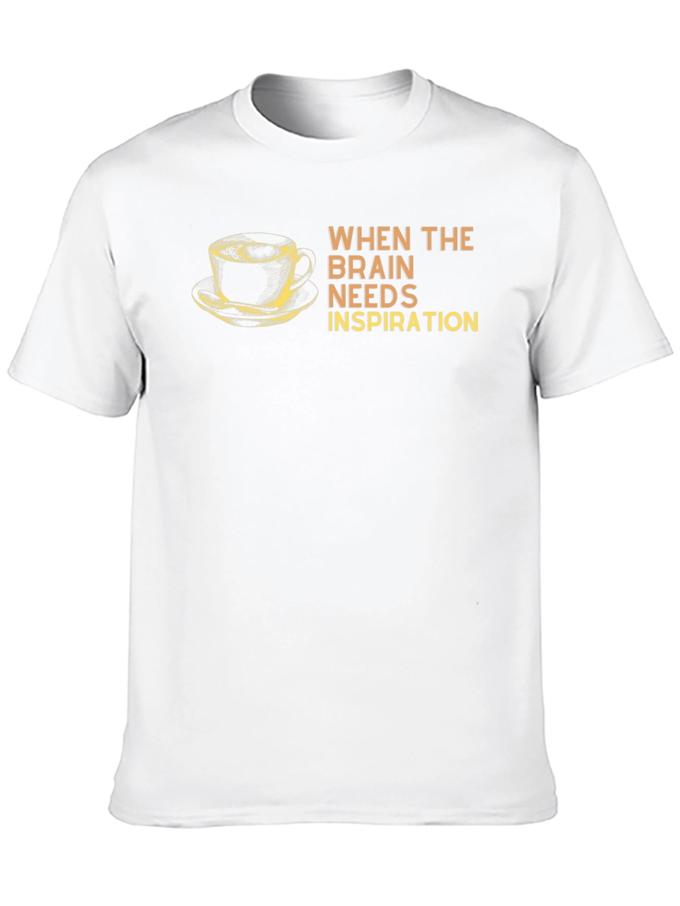 Black Brain Needs Inspiration Coffee T-Shirt view 10