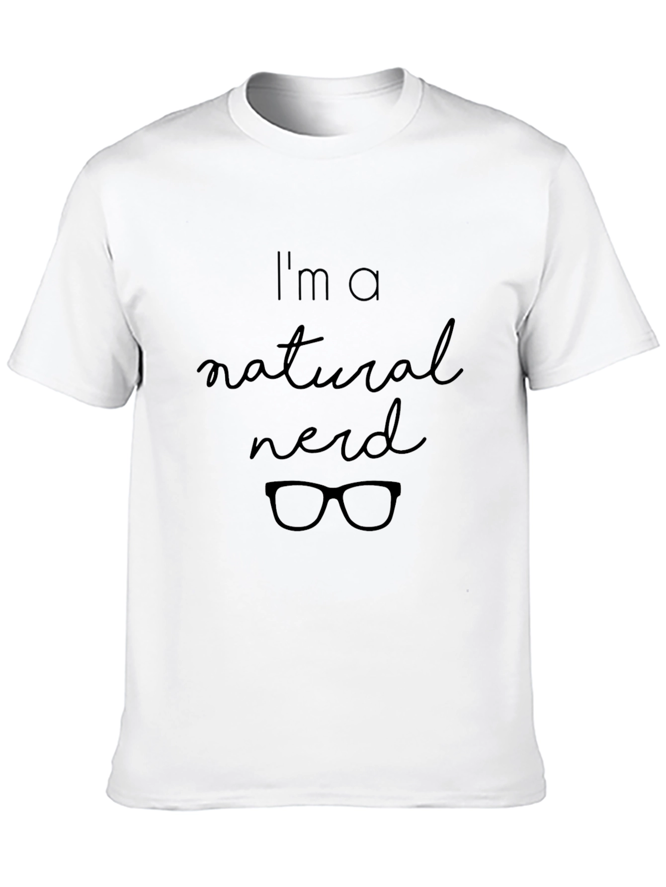 Black Natural Nerd T-Shirt - Black Cotton Tee view 10